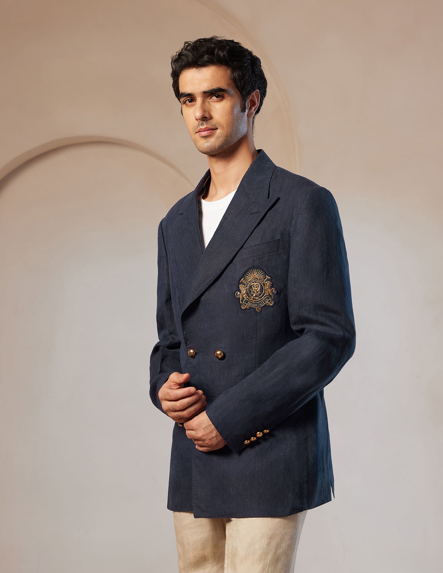 Pacho X Crest Logo Double Breasted Jacket Navy - U.S. POLO ASSN. | Large