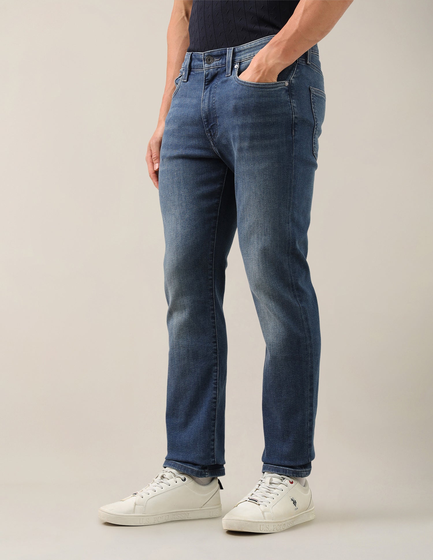 Harold Slim Straight Fit Blue Jeans Blue - U.S. Polo Assn. India | Large