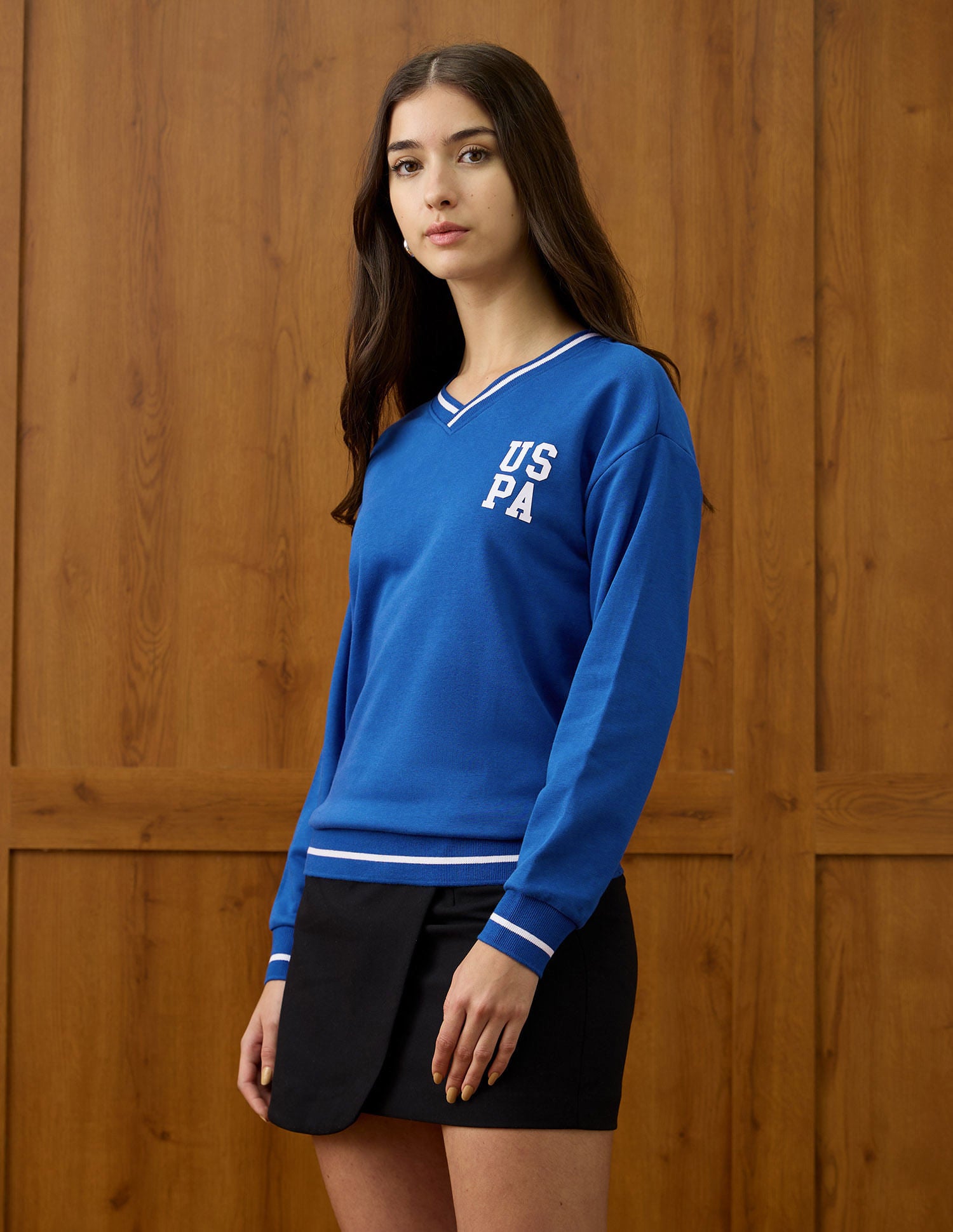 Regular Fit Solid Sweatshirt Blue - U.S. POLO ASSN. | Large