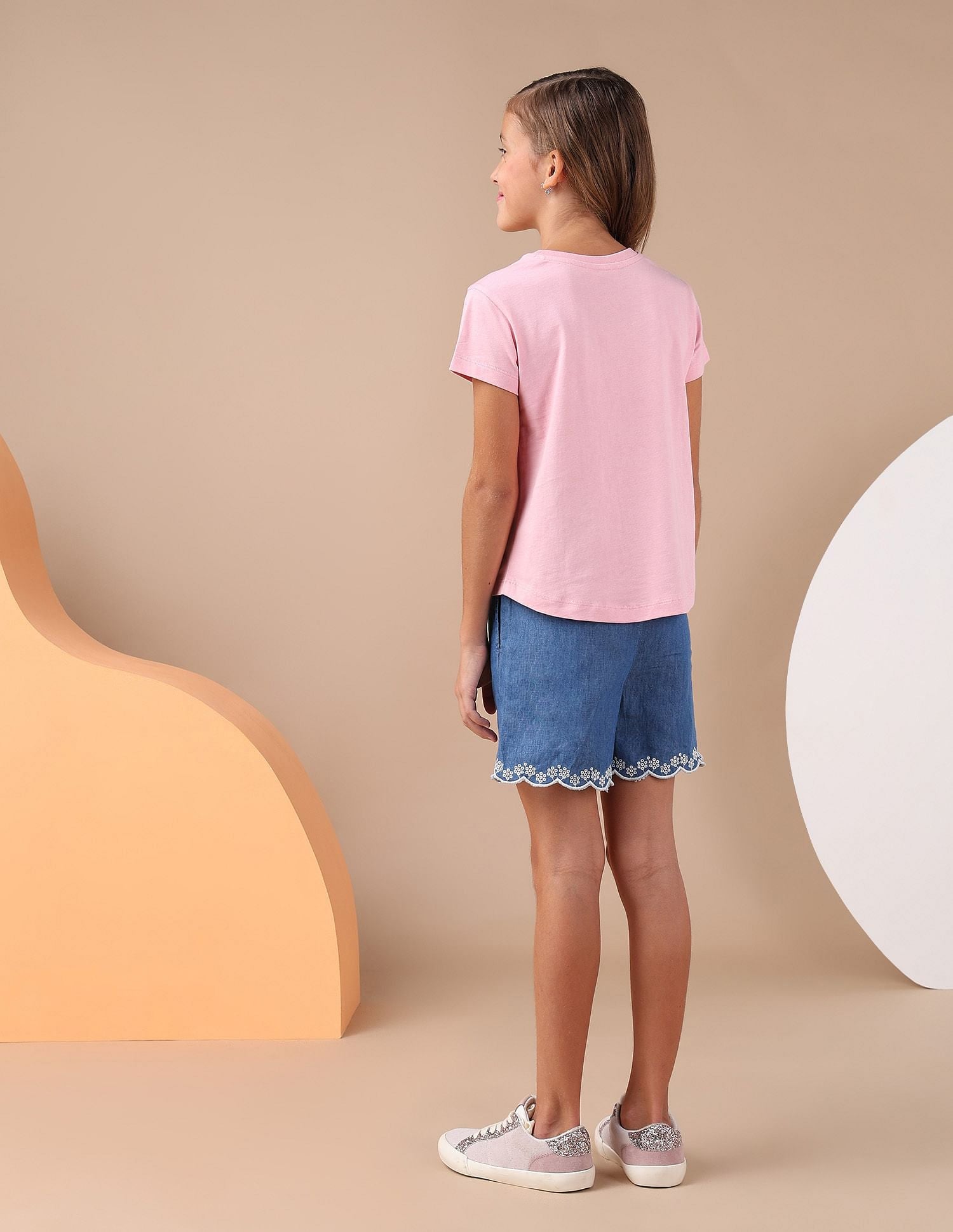 Girls Foil Print Relaxed Fit T-Shirt Pink - U.S. POLO ASSN. | Large