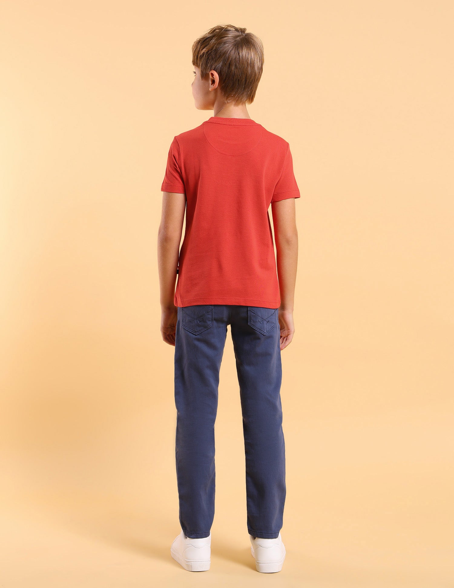 Boys Regular Fit Brand Printed T-Shirt Dark Orange - U.S. POLO ASSN. | Large