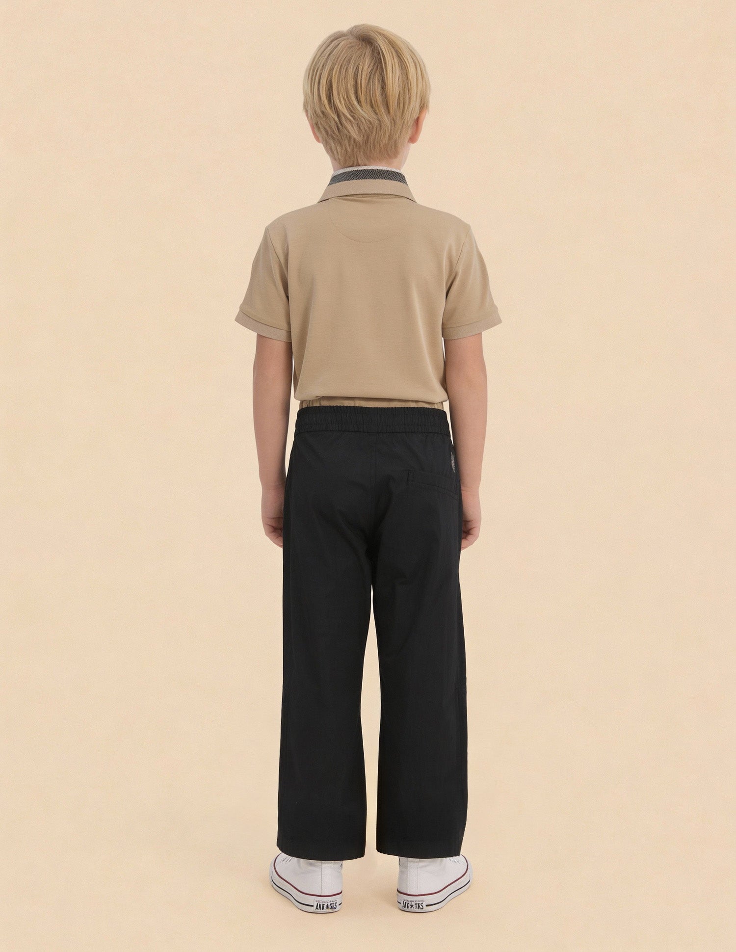 Boys Solid Relaxed Fit Trousers Black - U.S. Polo Assn. India | Large