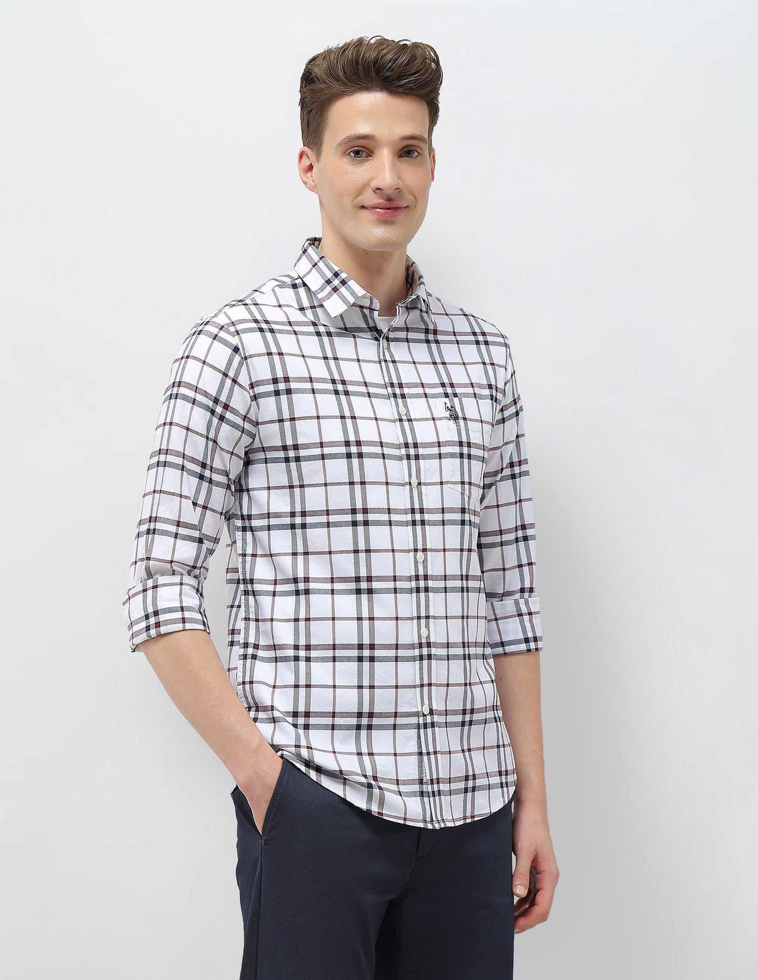 New Port Marina Regular Fit Shirt Navy - U.S. Polo Assn. India | Large