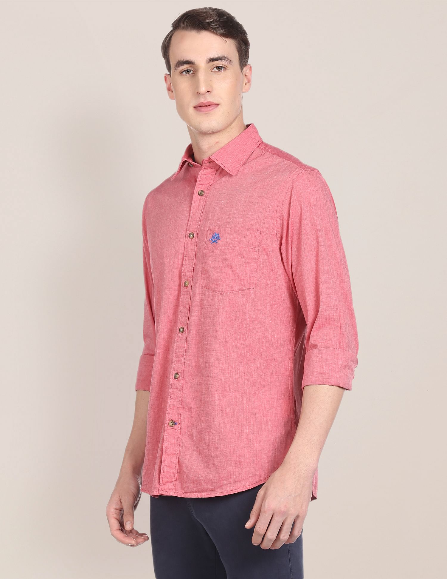 Regular Fit Solid Cotton Casual Shirt Red - U.S. POLO ASSN. | Large