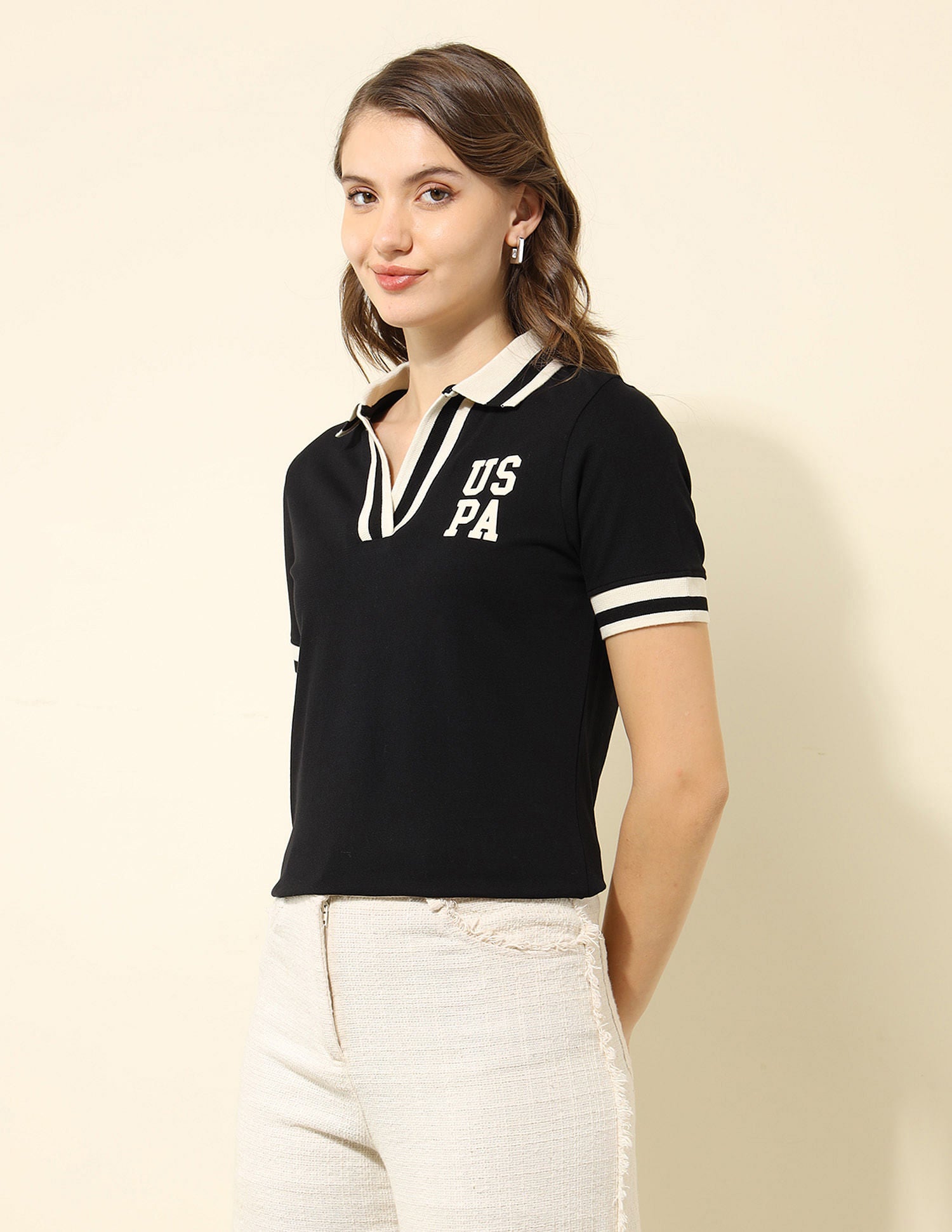 Tipped Collar Regular Fit Polo Shirt Black - U.S. POLO ASSN. | Large