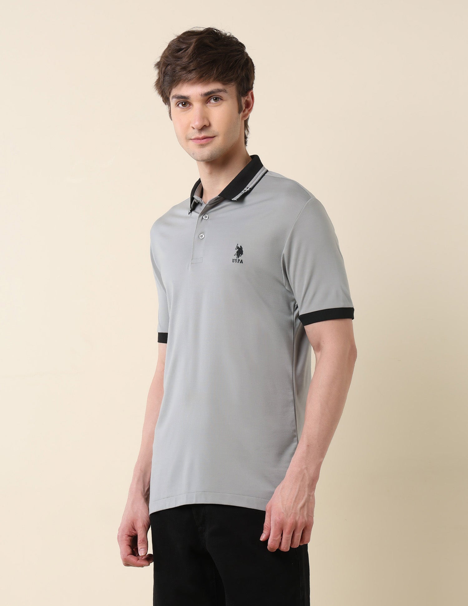 Solid Monochrome Majesty Polo Shirt Grey - U.S. Polo Assn. India | Large