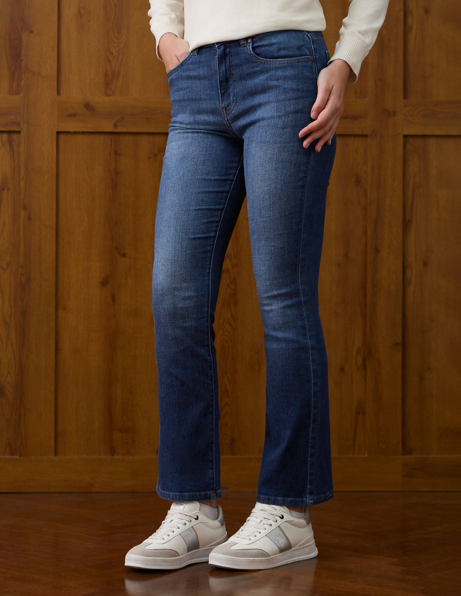 High Rise Skinny Bootcut Fit Jeans Blue - U.S. POLO ASSN. | Large