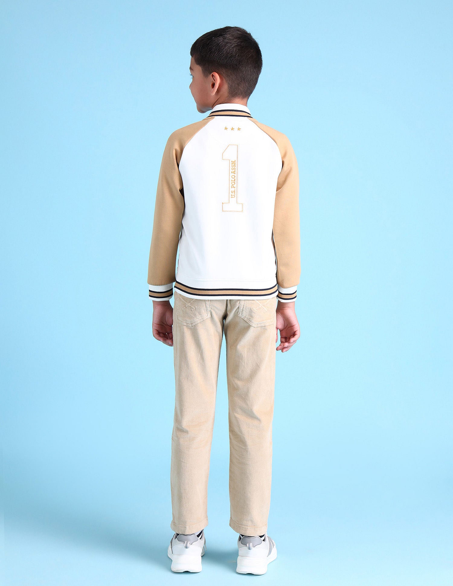 Boys Stand Neck Brand Sweatshirt White - U.S. POLO ASSN. | Large