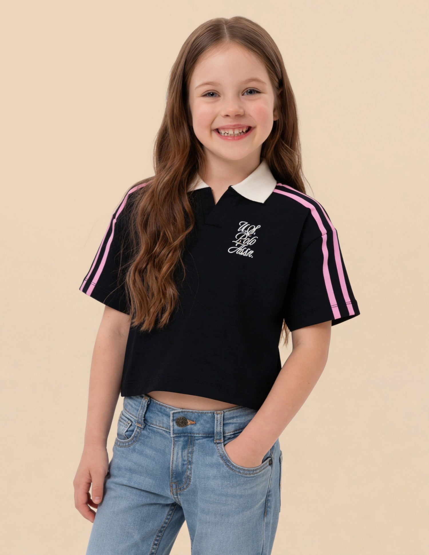 Solid Stripe Detail Regular Fit Top Navy - U.S. Polo Assn. India | Large