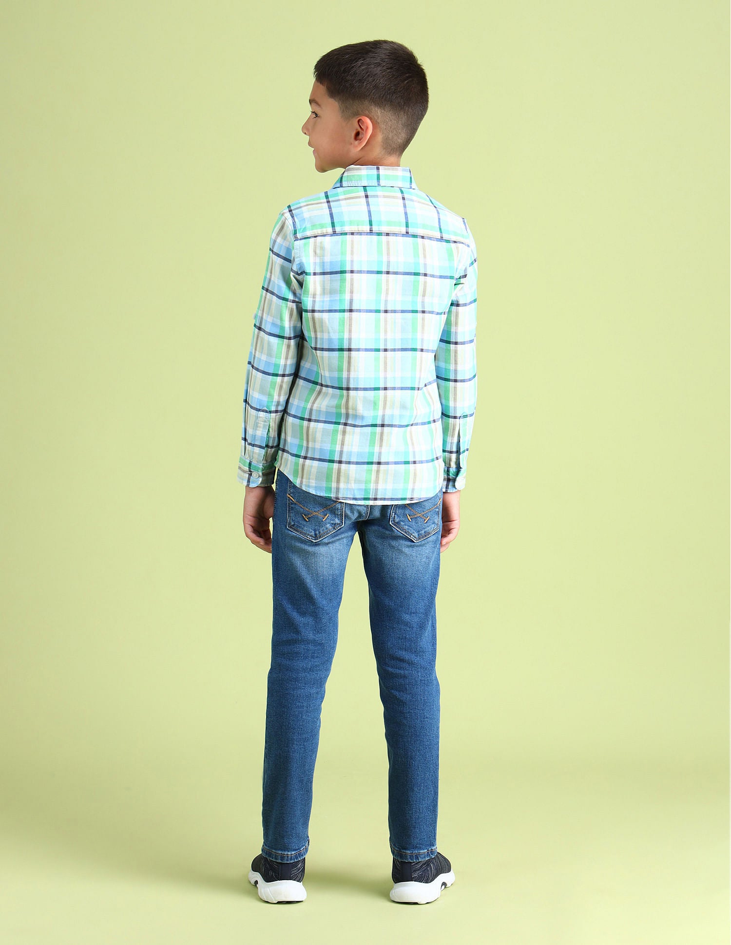 Dobby Regular Fit Checked Shirt Light Blue - U.S. POLO ASSN. | Large