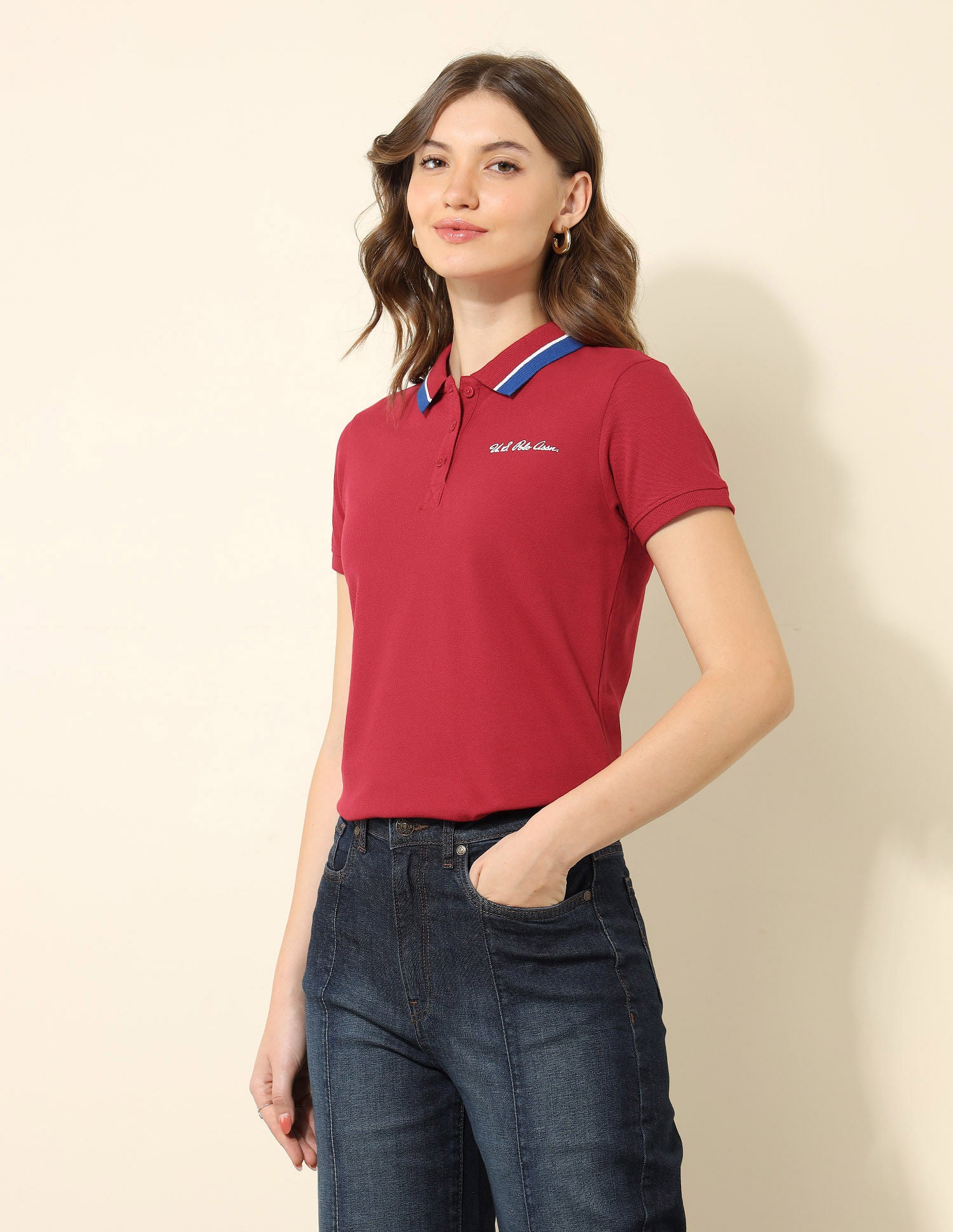 Regular Fit Solid Polo Shirt Red - U.S. POLO ASSN. | Large