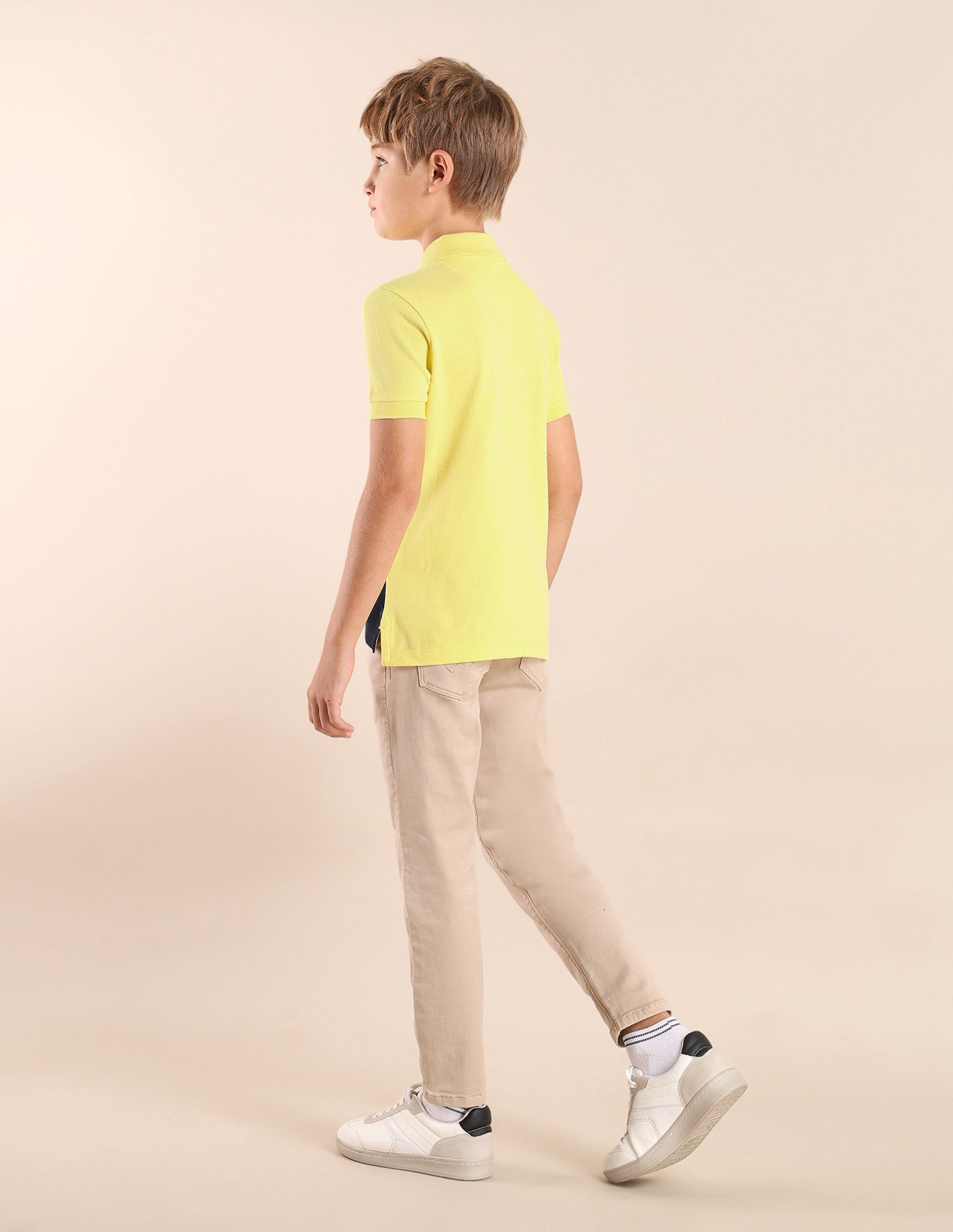 Boys Colourblock Regular Fit Polo Shirt Light Yellow - U.S. POLO ASSN. | Large