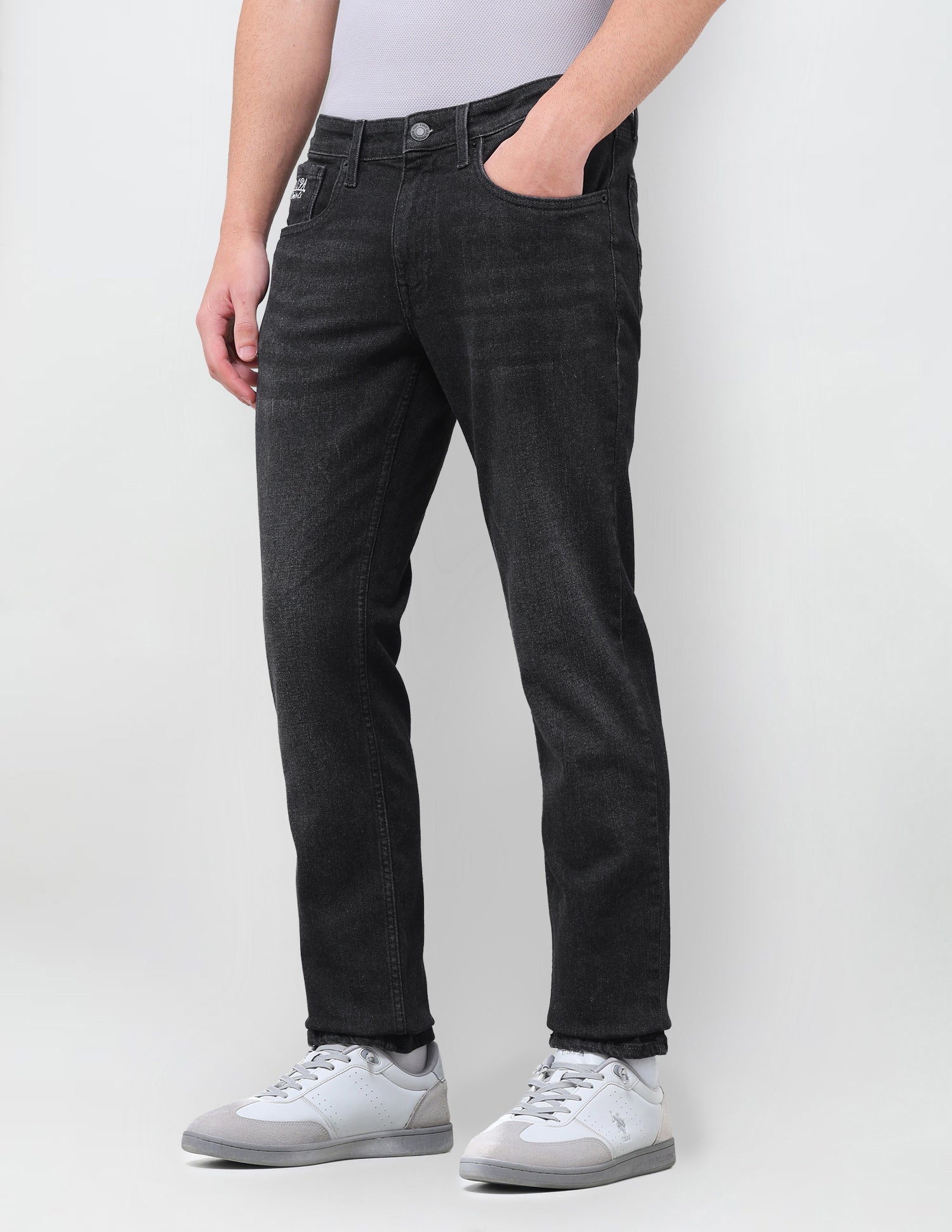 Brandon Slim Tapered Fit Black Jeans Black - U.S. Polo Assn. India | Large