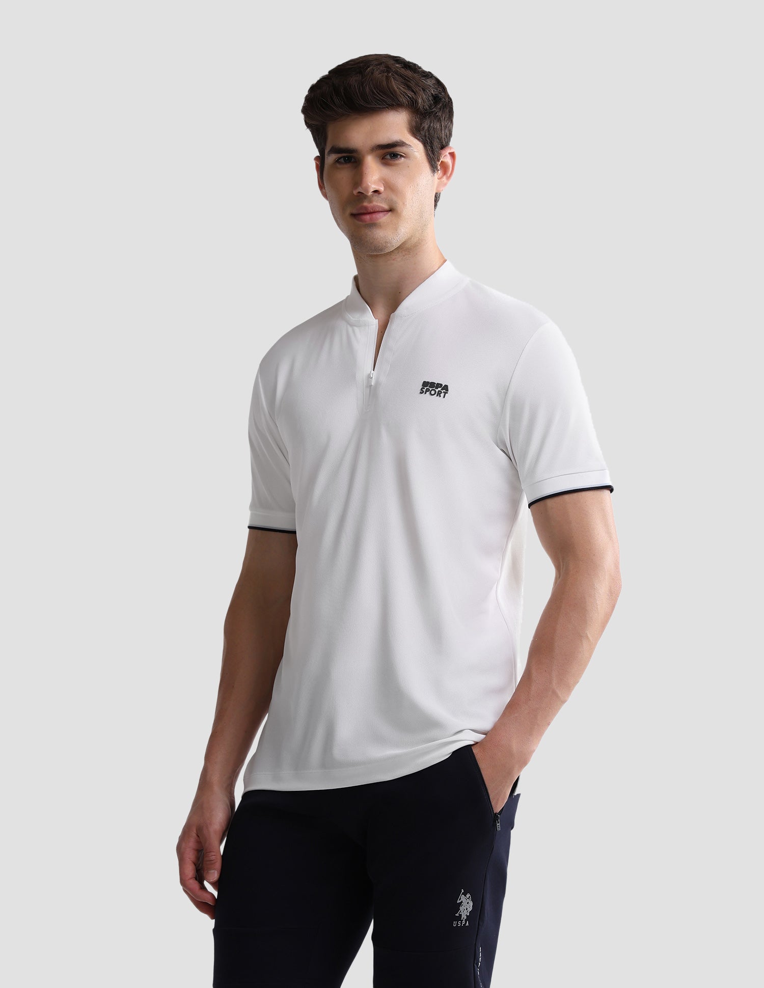 Solid Slim Fit Active Polo Shirt White - U.S. Polo Assn. India | Large