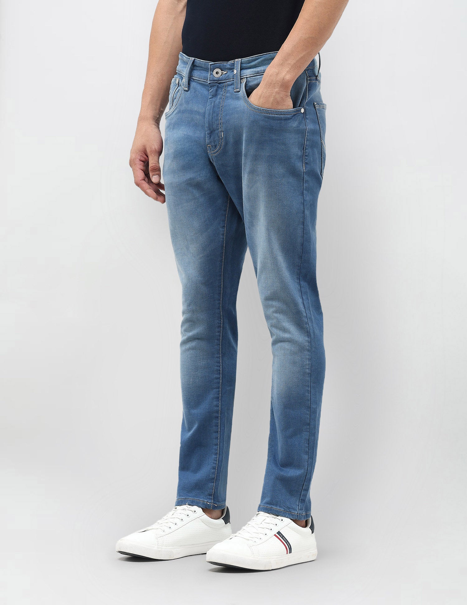 Henry Tapered Fit Blue Jeans Light Blue - U.S. POLO ASSN. | Large