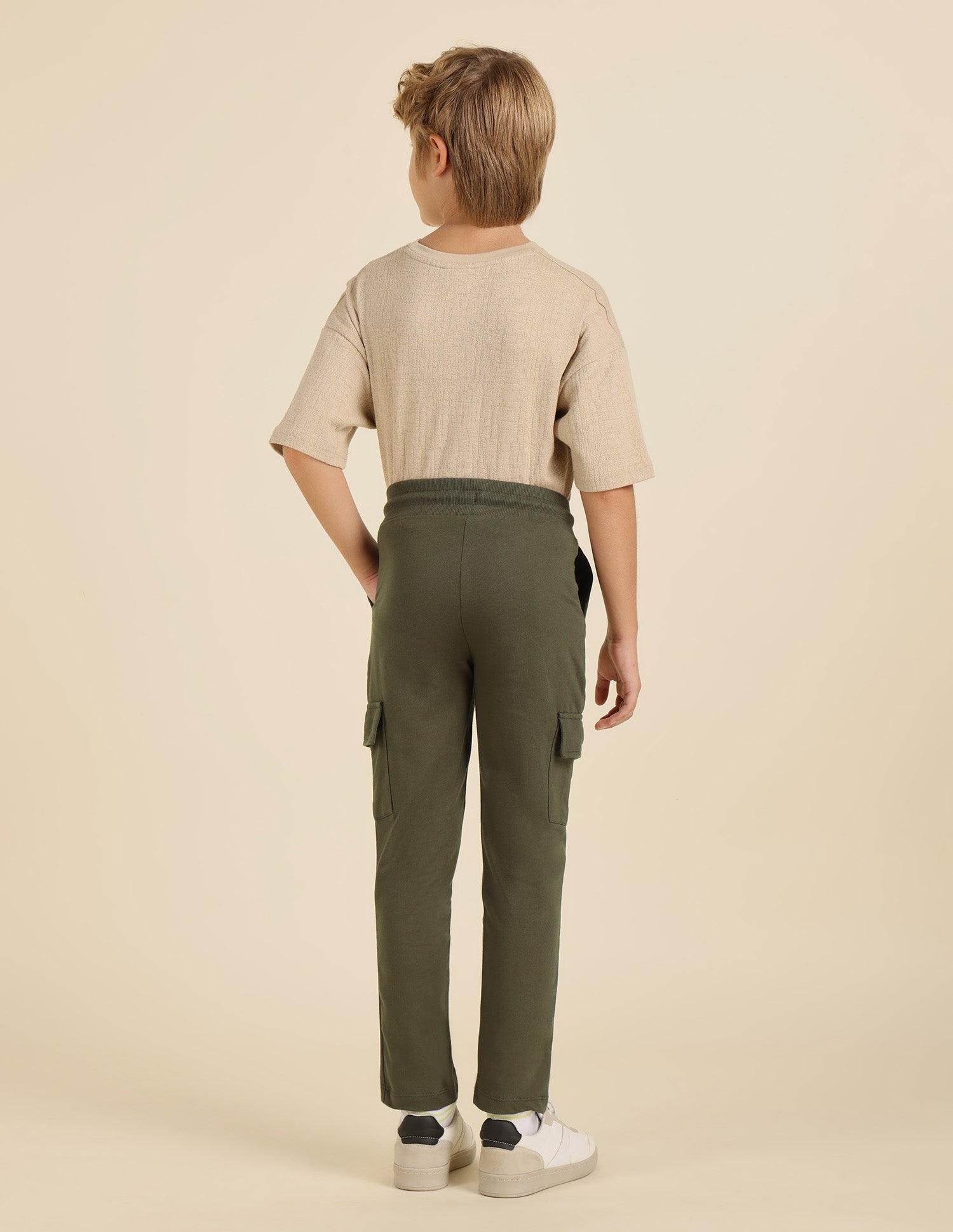 Boys Solid Pure Cotton Track Pants Olive - U.S. POLO ASSN. | Large