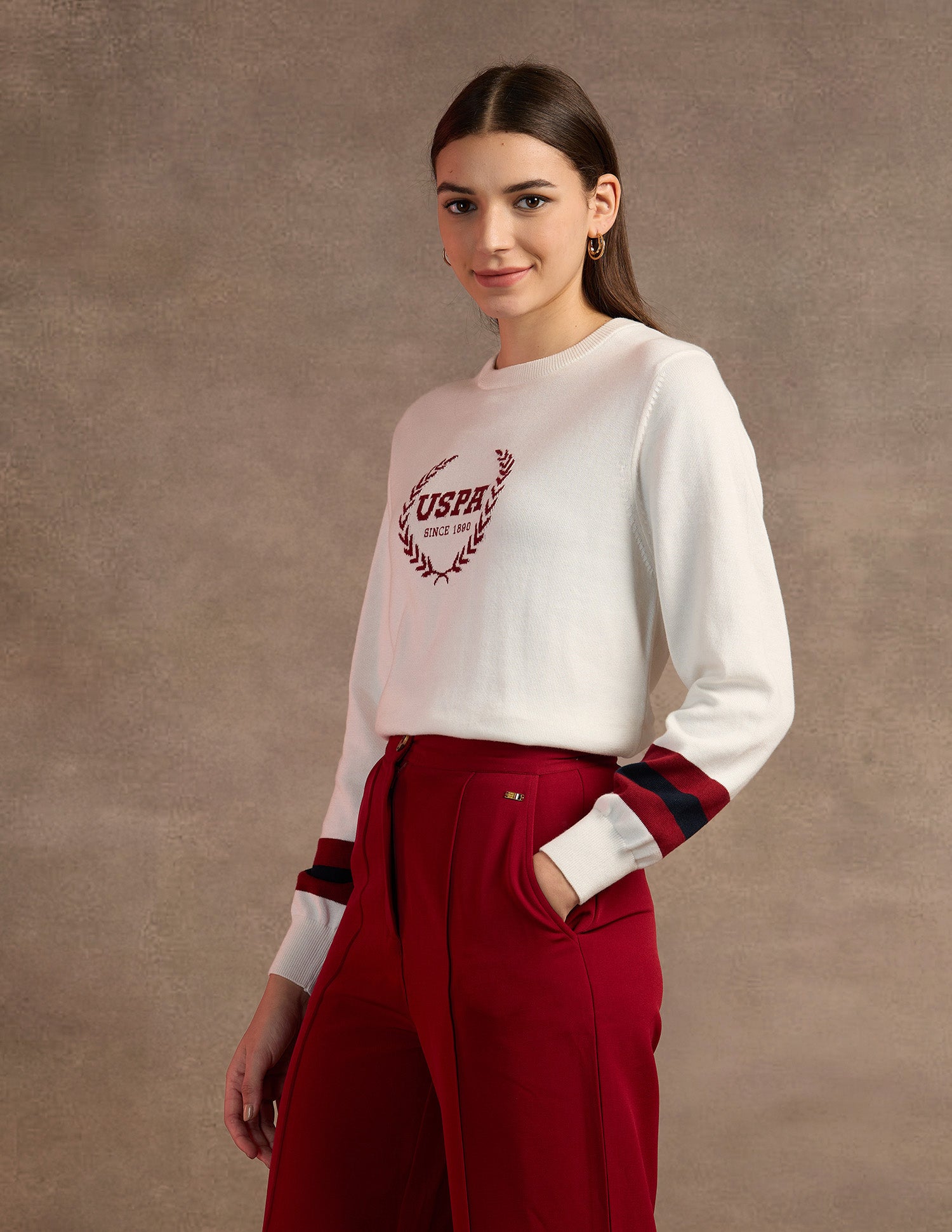 Regular Fit Cotton Sweater White - U.S. POLO ASSN. | Large