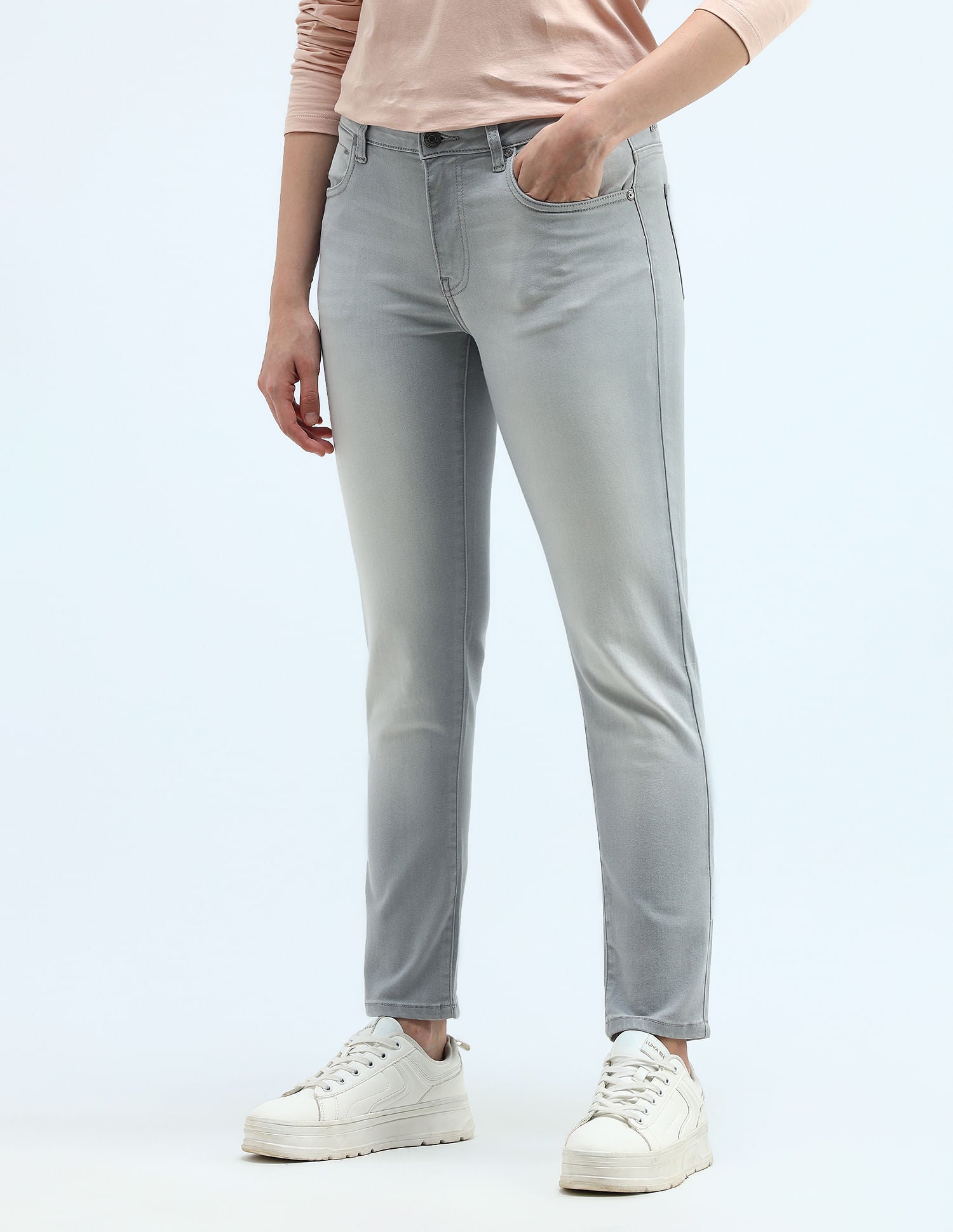Mid Rise Slim Fit Jeans Grey - U.S. Polo Assn. India | Large