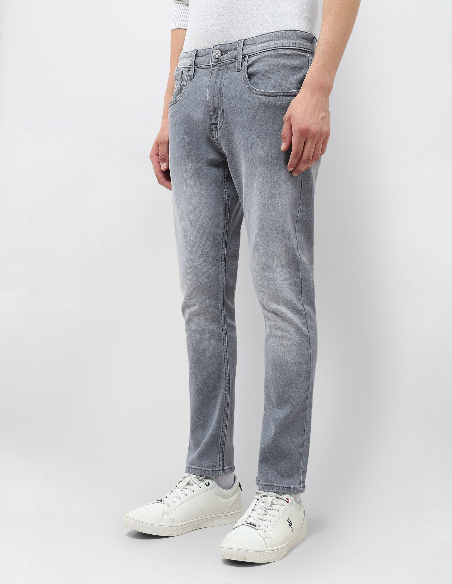 Henry Tapered Fit Stone Washed Jeans Grey - U.S. POLO ASSN. | Large