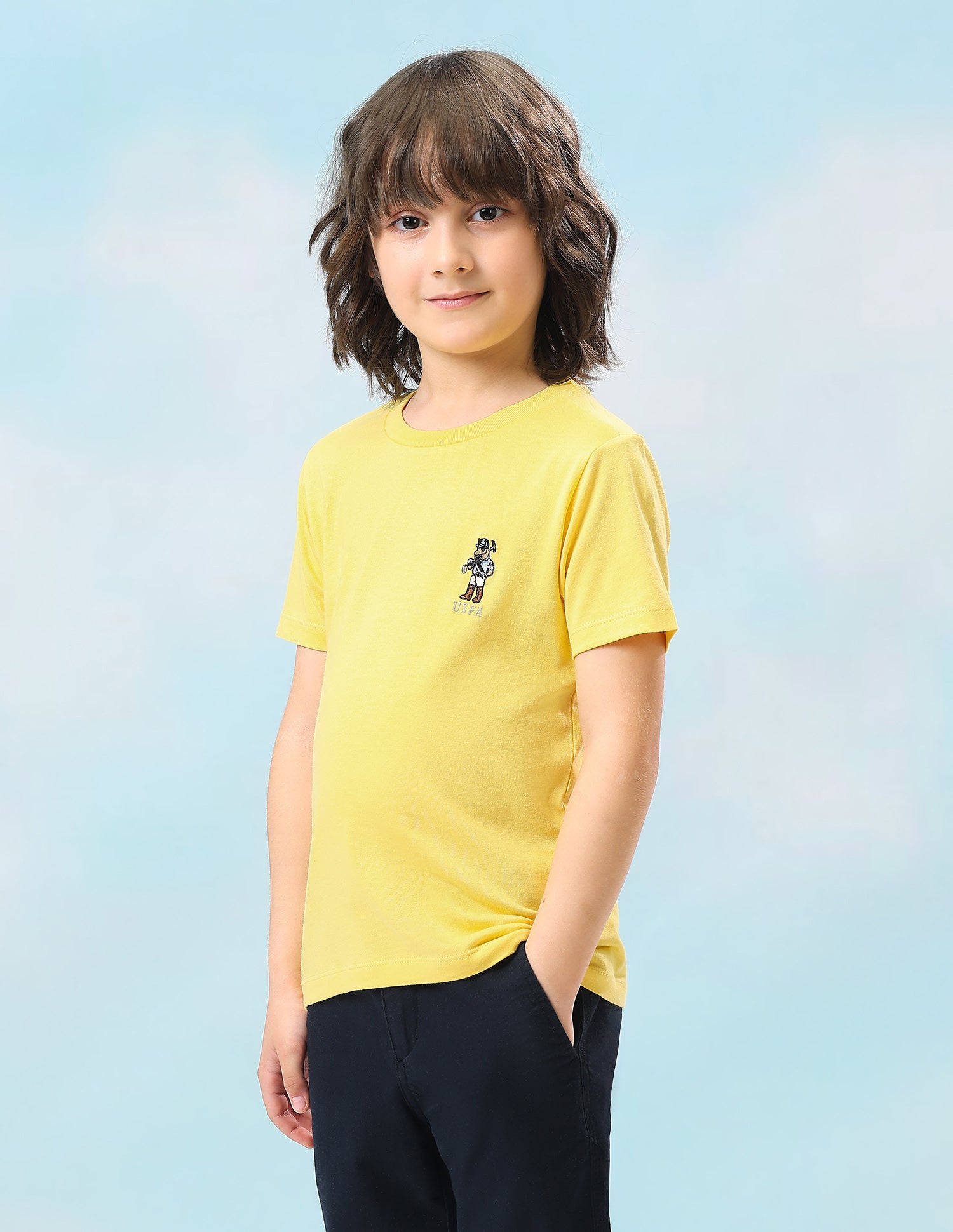 Solid Regular Fit T-Shirt Light Yellow - U.S. Polo Assn. India | Large