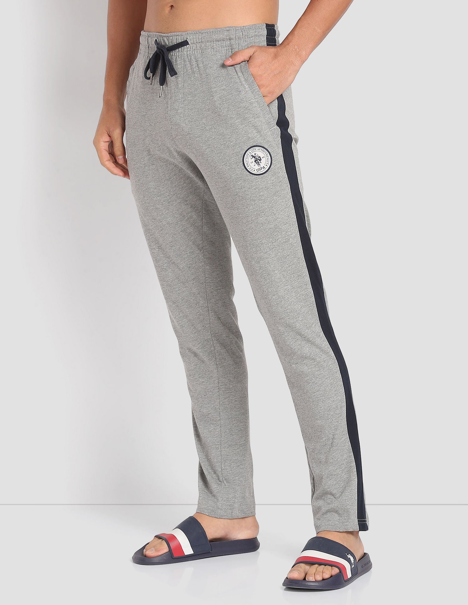 Comfort Fit Cotton Polyester I669 Lounge Track Pants - Pack Of 1 Grey - U.S. POLO ASSN. | Large