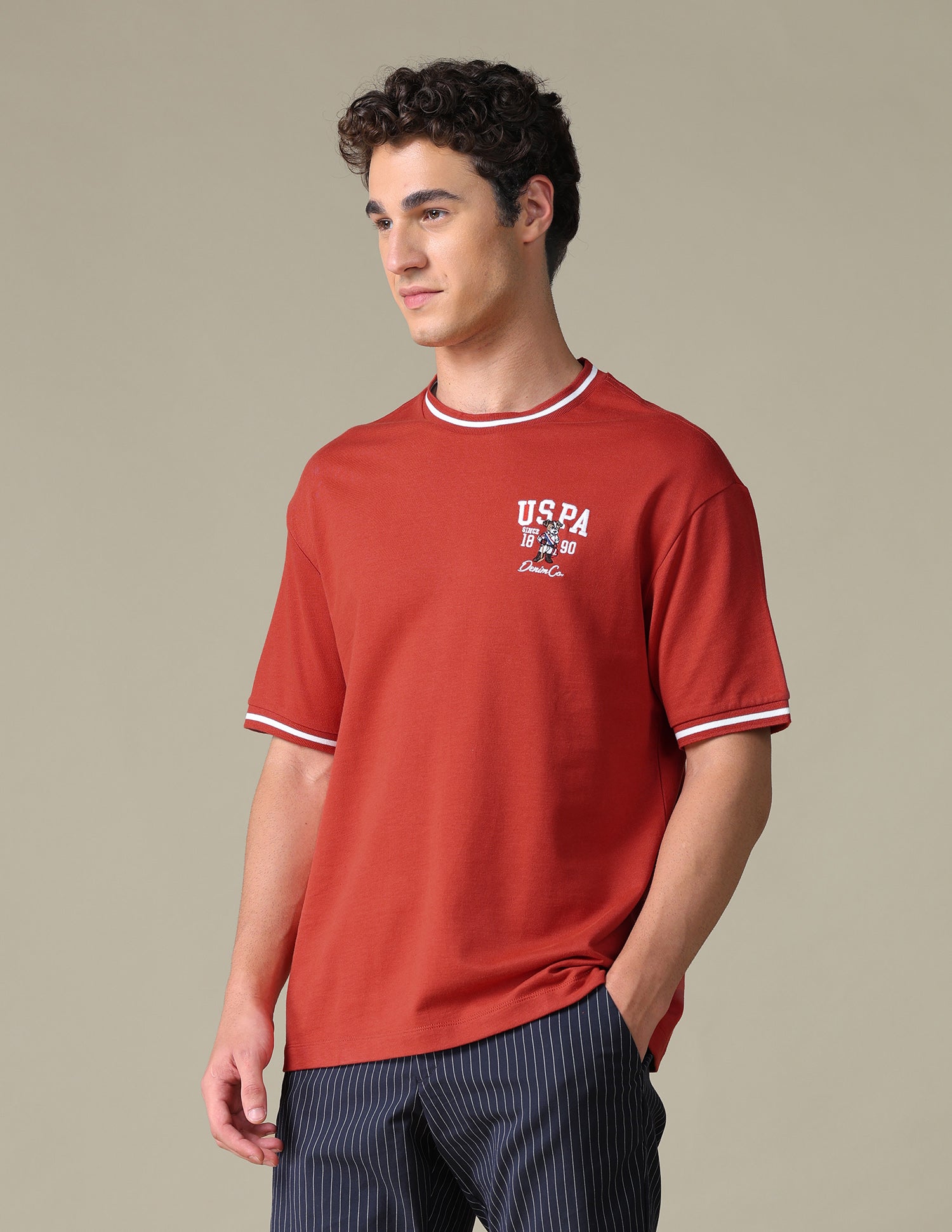 Graphic Printed Relaxed Fit T-Shirt Red - U.S. Polo Assn. India | Large