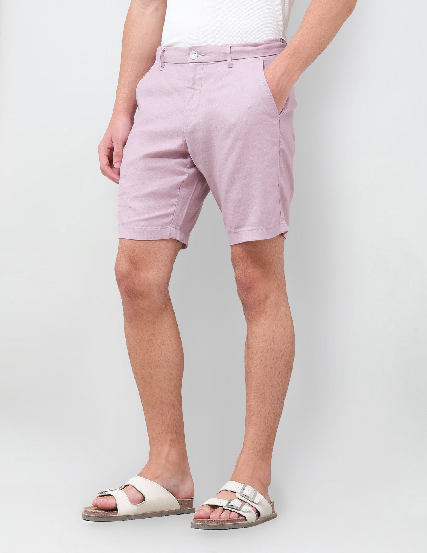 Solid Slim Fit Chino Shorts Pink - U.S. Polo Assn. India | Large
