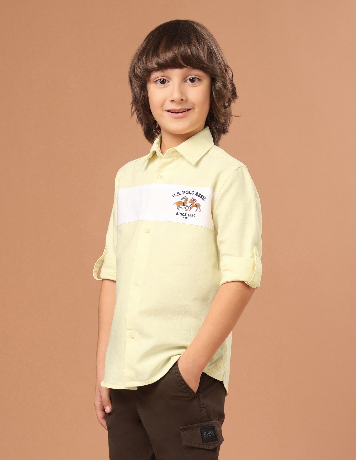 Colourblocked Oxford Shirt Yellow - U.S. Polo Assn. India | Large
