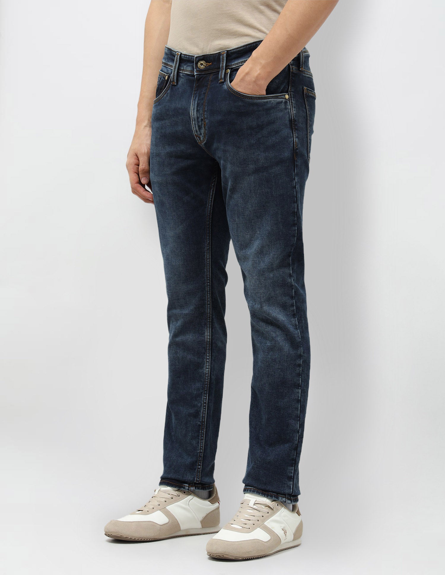 Brandon Slim Tapered Fit Blue Jeans Med Blue - U.S. POLO ASSN. | Large