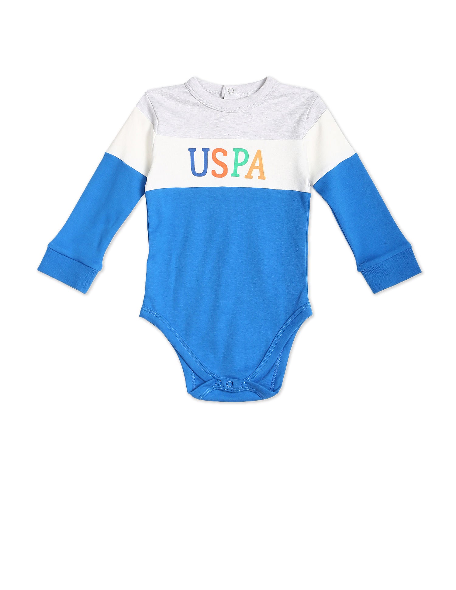 Baby Assorted Long Sleeve Bodysuit - Pack Of 2 Grey and Orange - U.S. POLO ASSN. | Large