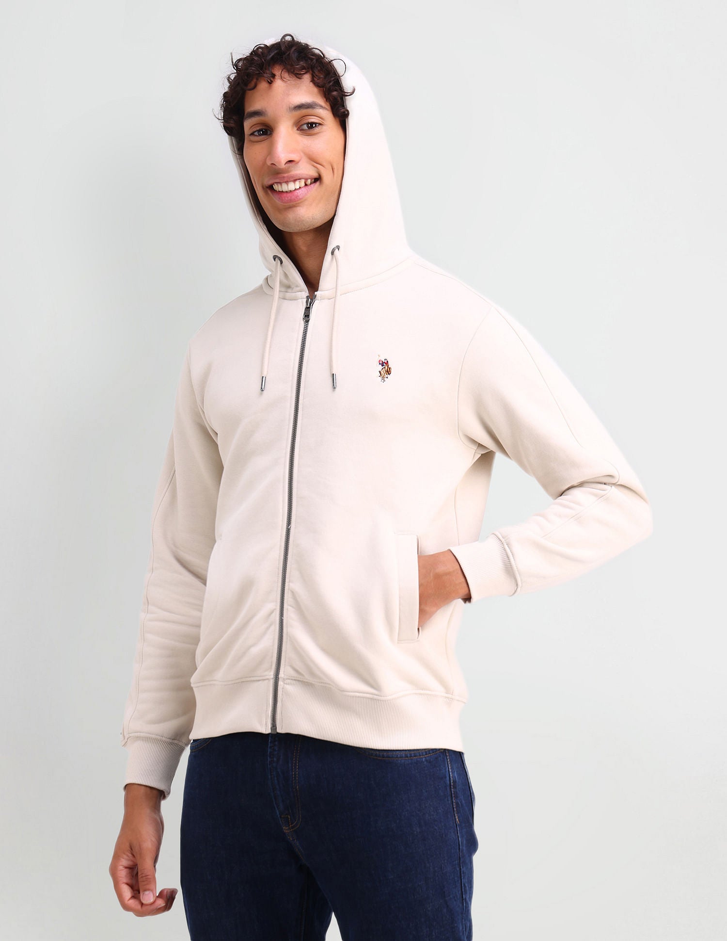 Regular Fit Solid Sweatshirt Fog - U.S. POLO ASSN. | Large