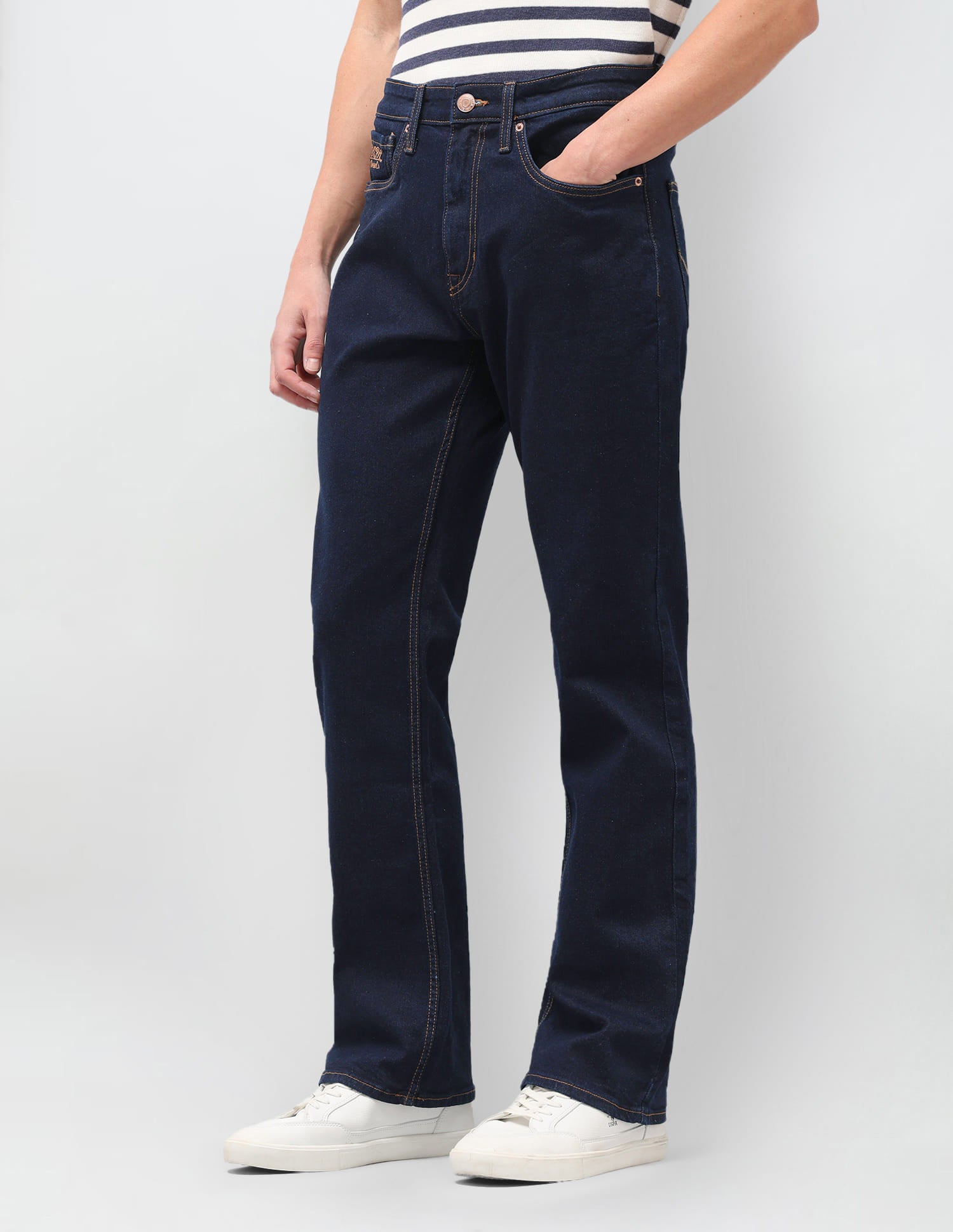 Solid Connor Boot Cut Jeans Blue - U.S. Polo Assn. India | Large