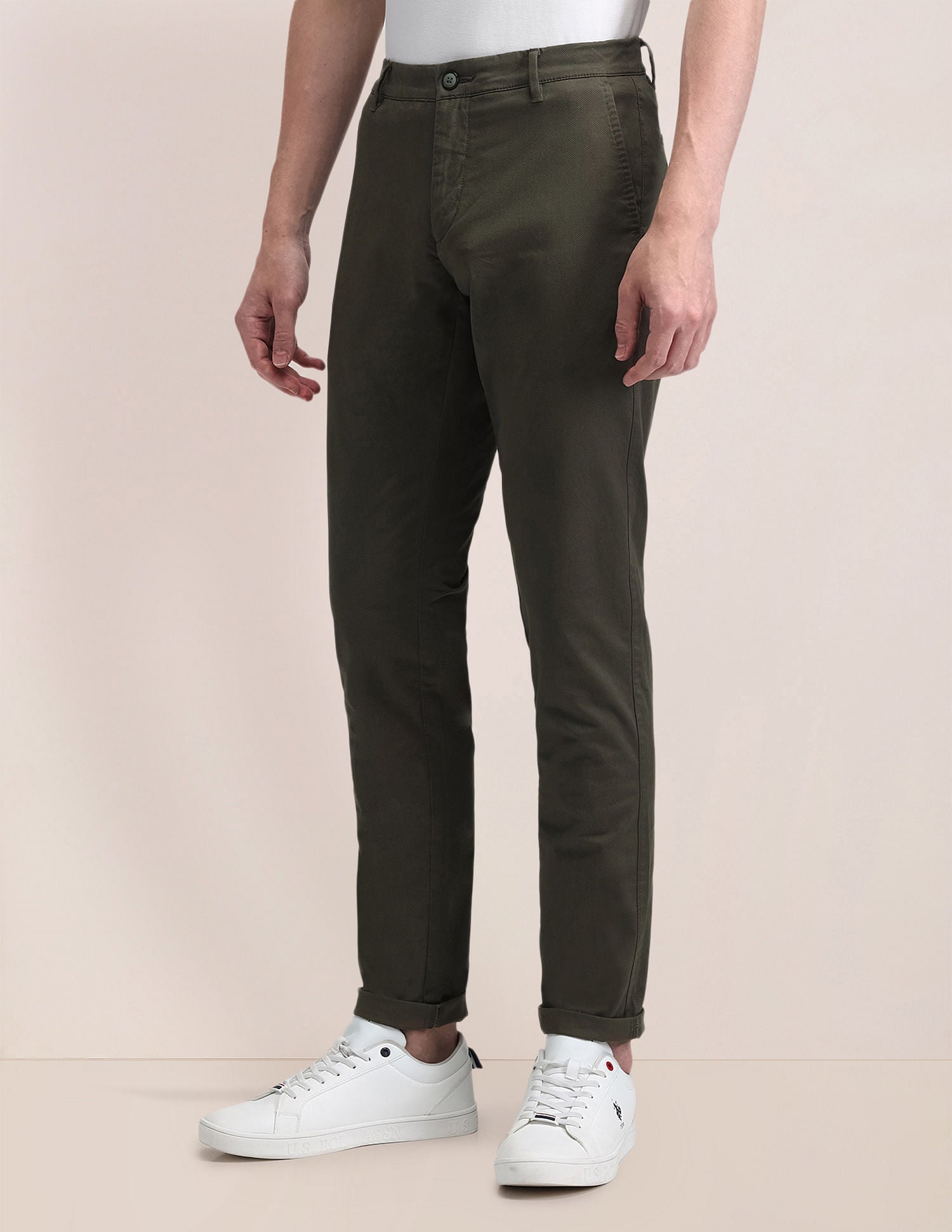 Mid Rise Regular Fit Trousers Green - U.S. POLO ASSN. | Large