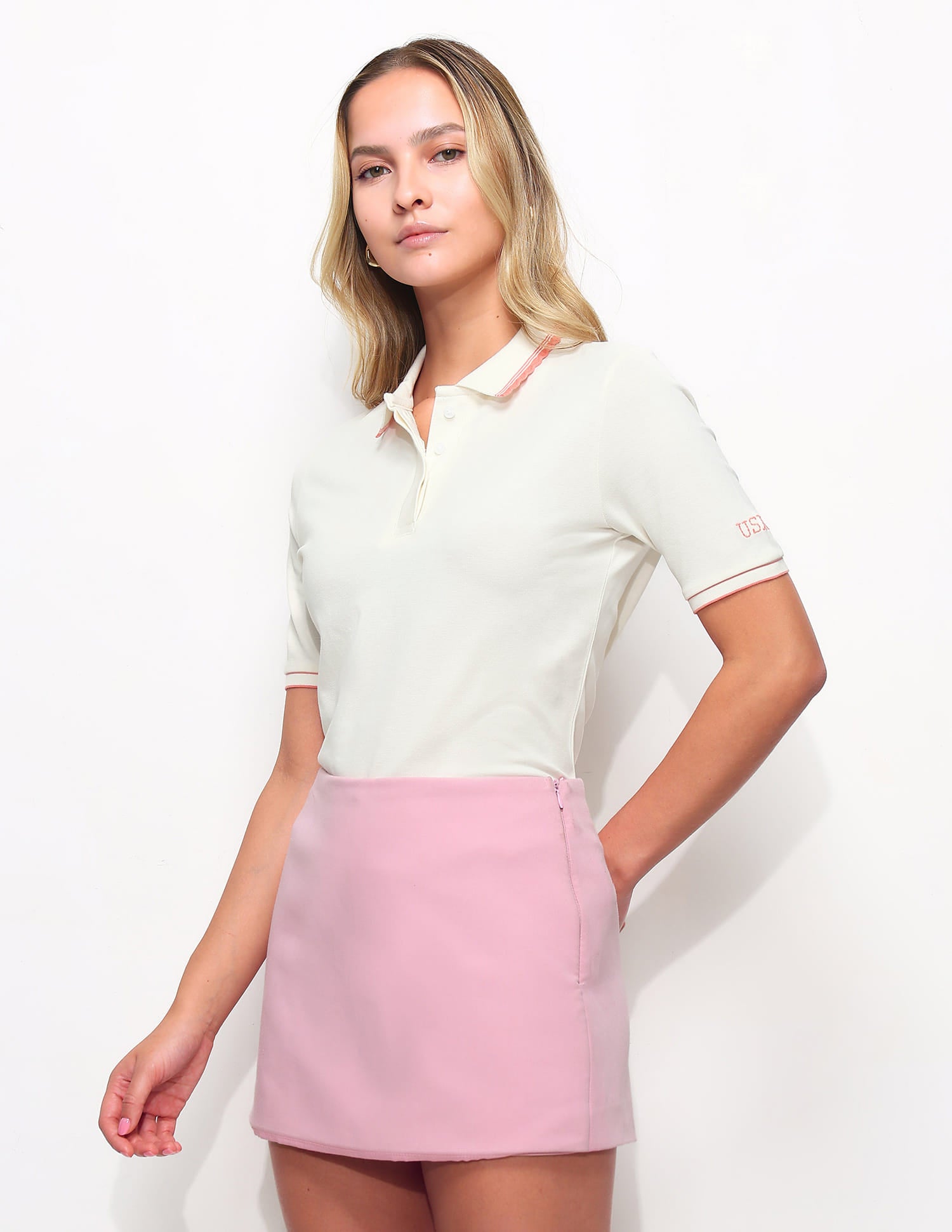 Regular Fit Scalloped Edge Polo Shirt White - U.S. Polo Assn. India | Large