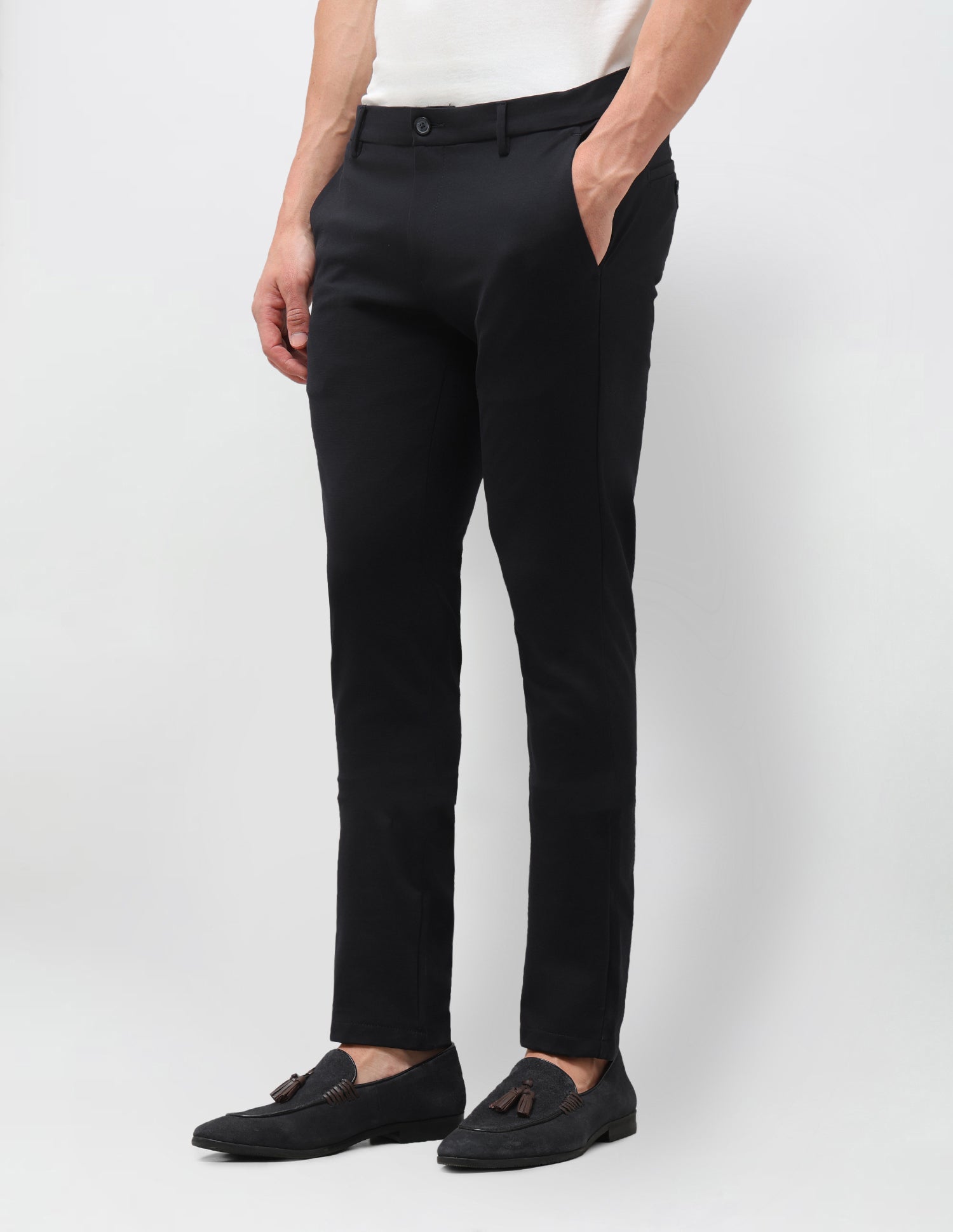 Satin Denver Slim Fit Trousers Navy - U.S. Polo Assn. India | Large