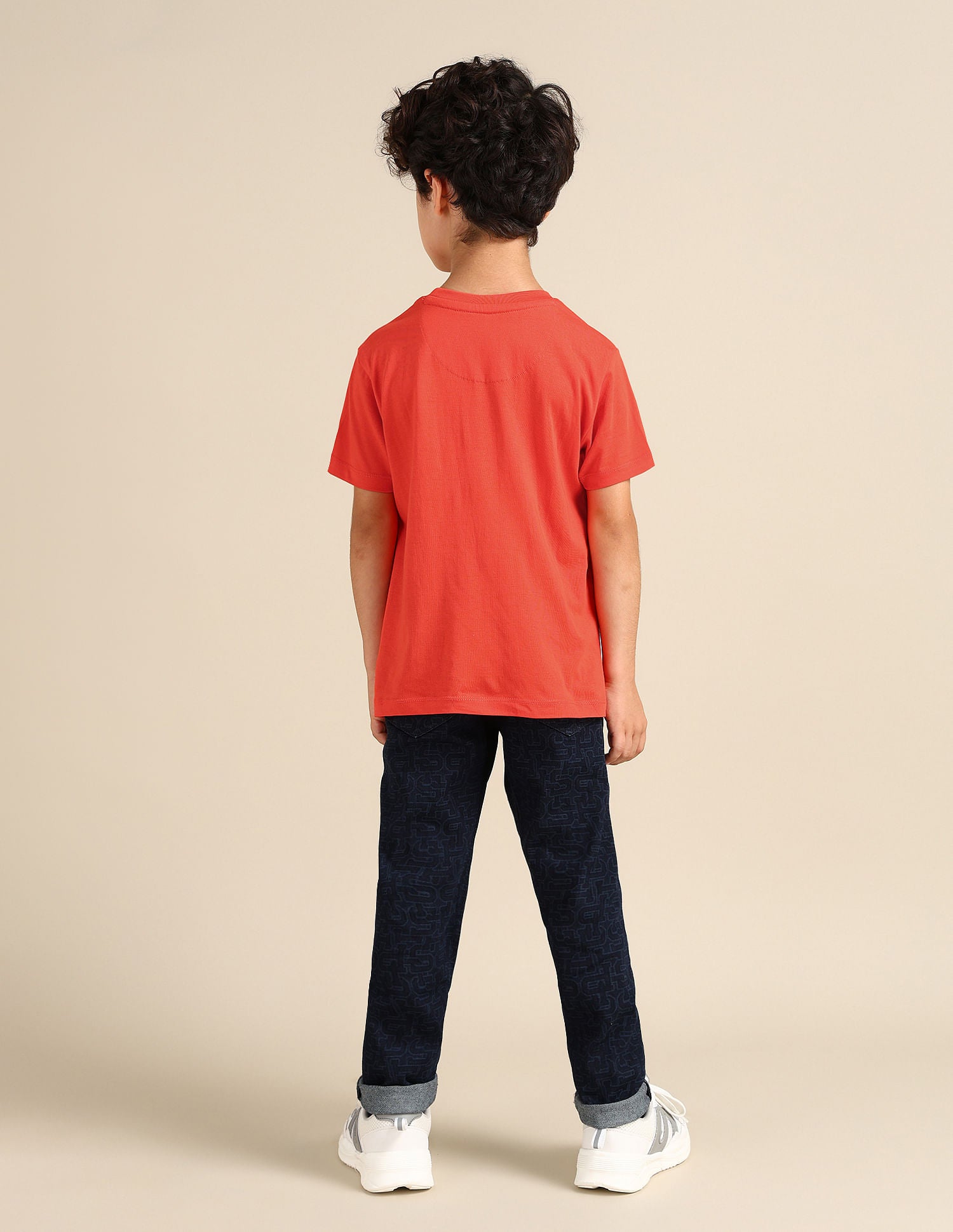 Boys Pure Cotton Regular T-shirt Orange - U.S. Polo Assn. India | Large
