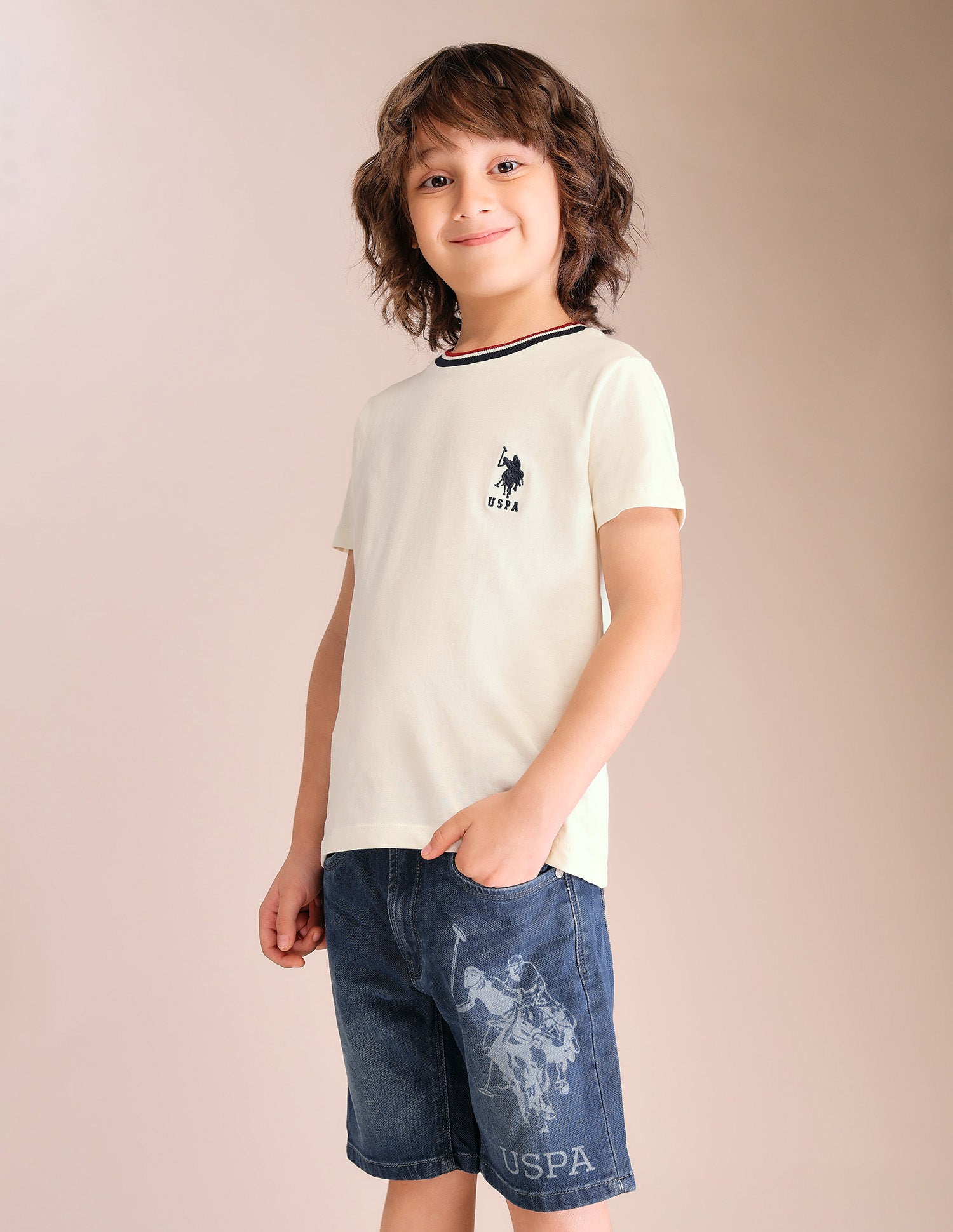 Boys Regular Fit Pure Cotton T-Shirt White - U.S. POLO ASSN. | Large