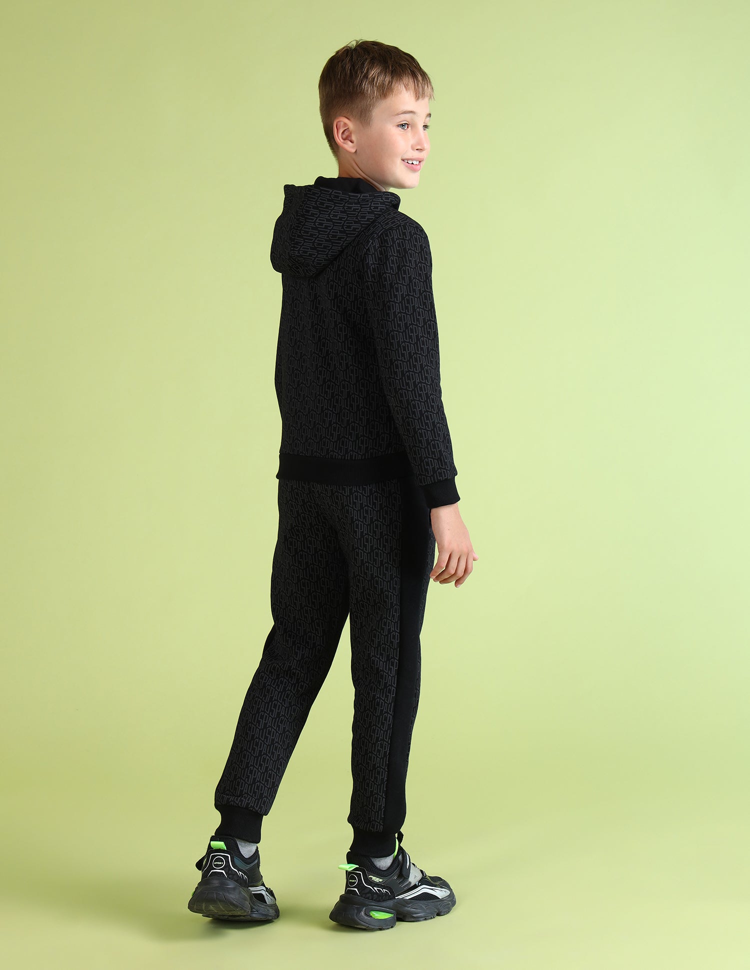 Boys Brand Printed Hooded Sweatshirt Black - U.S. POLO ASSN. | Large