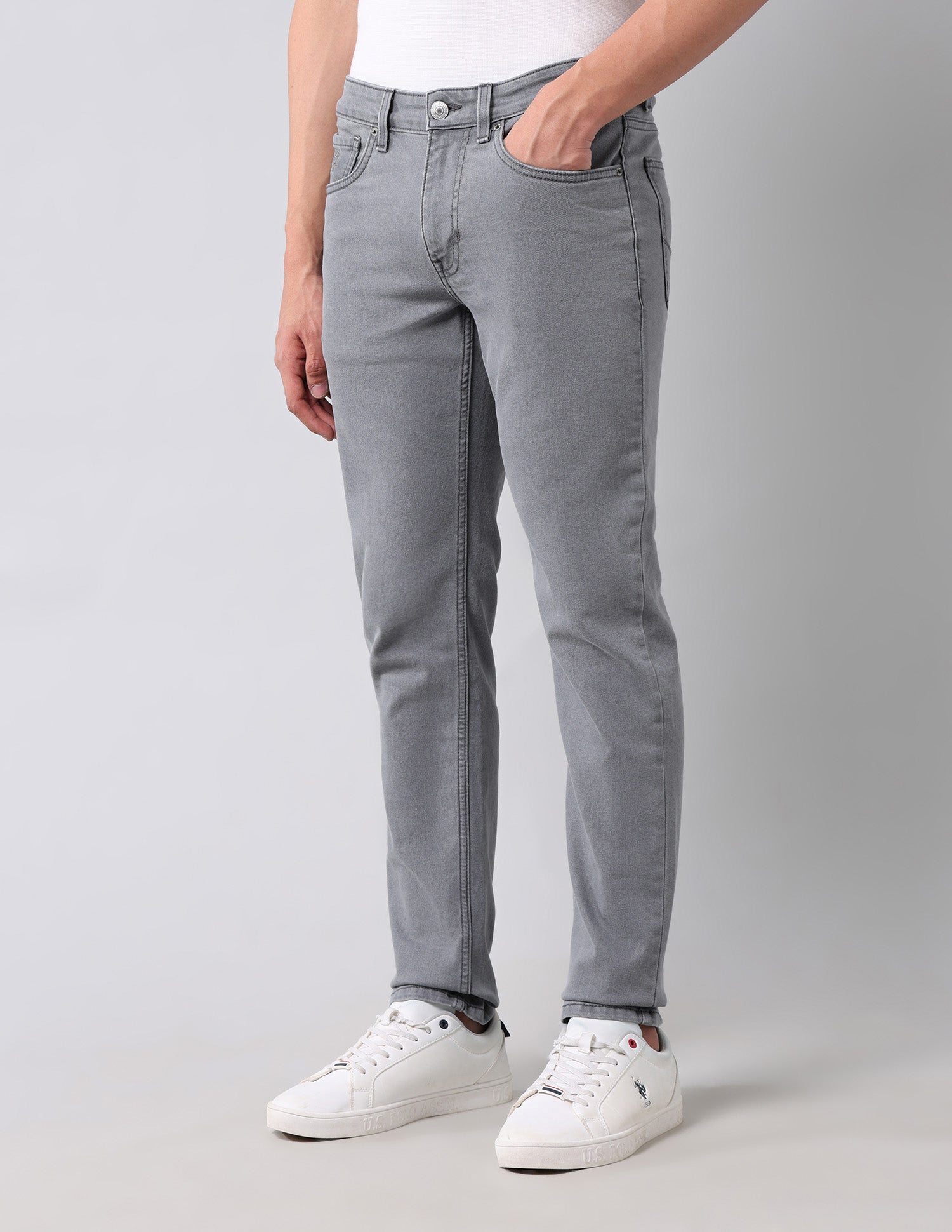 Brandon Slim Tapered Fit Grey Jeans Grey - U.S. POLO ASSN. | Large