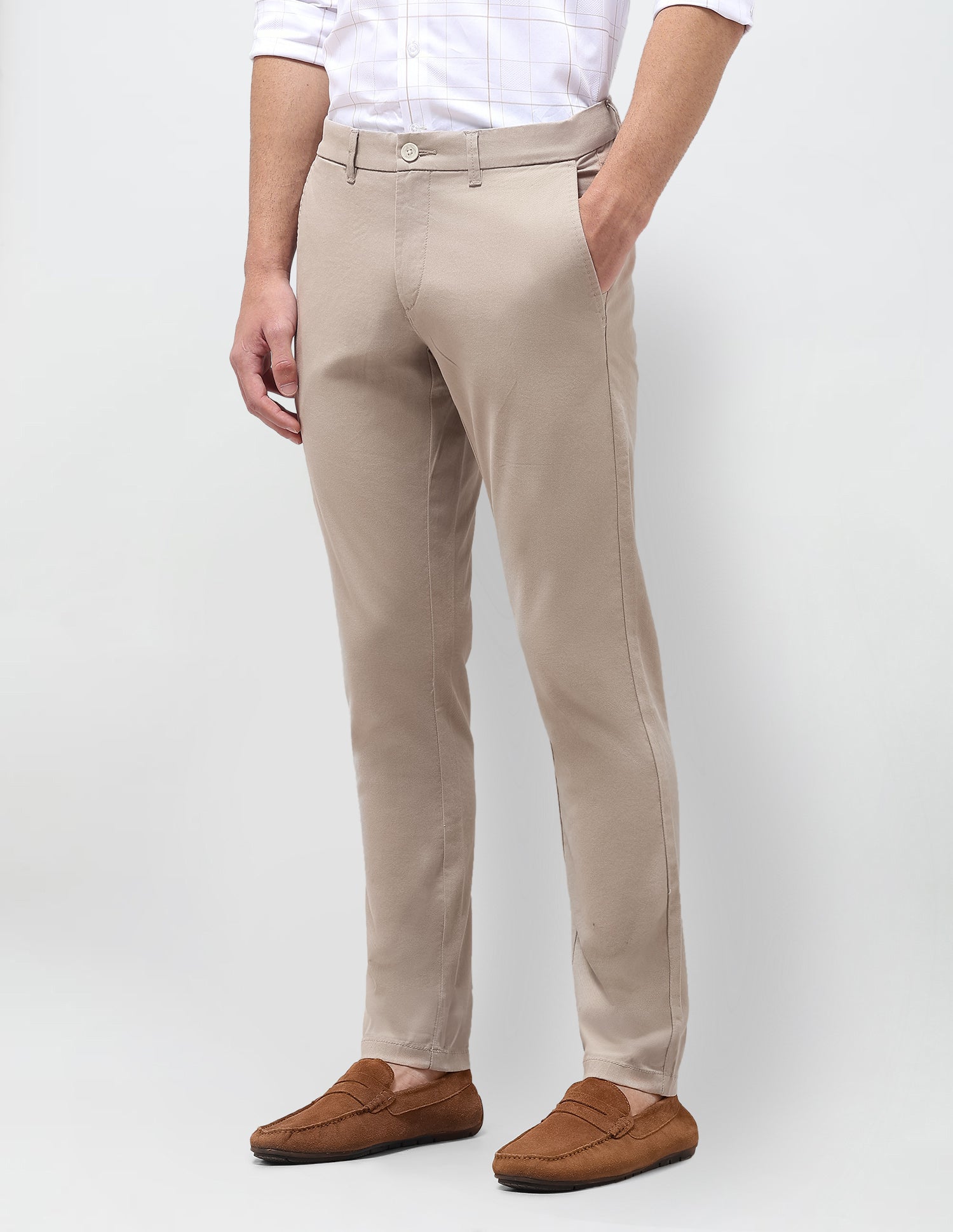 Twill Austin Slim Fit Trousers Light Khaki - U.S. Polo Assn. India | Large