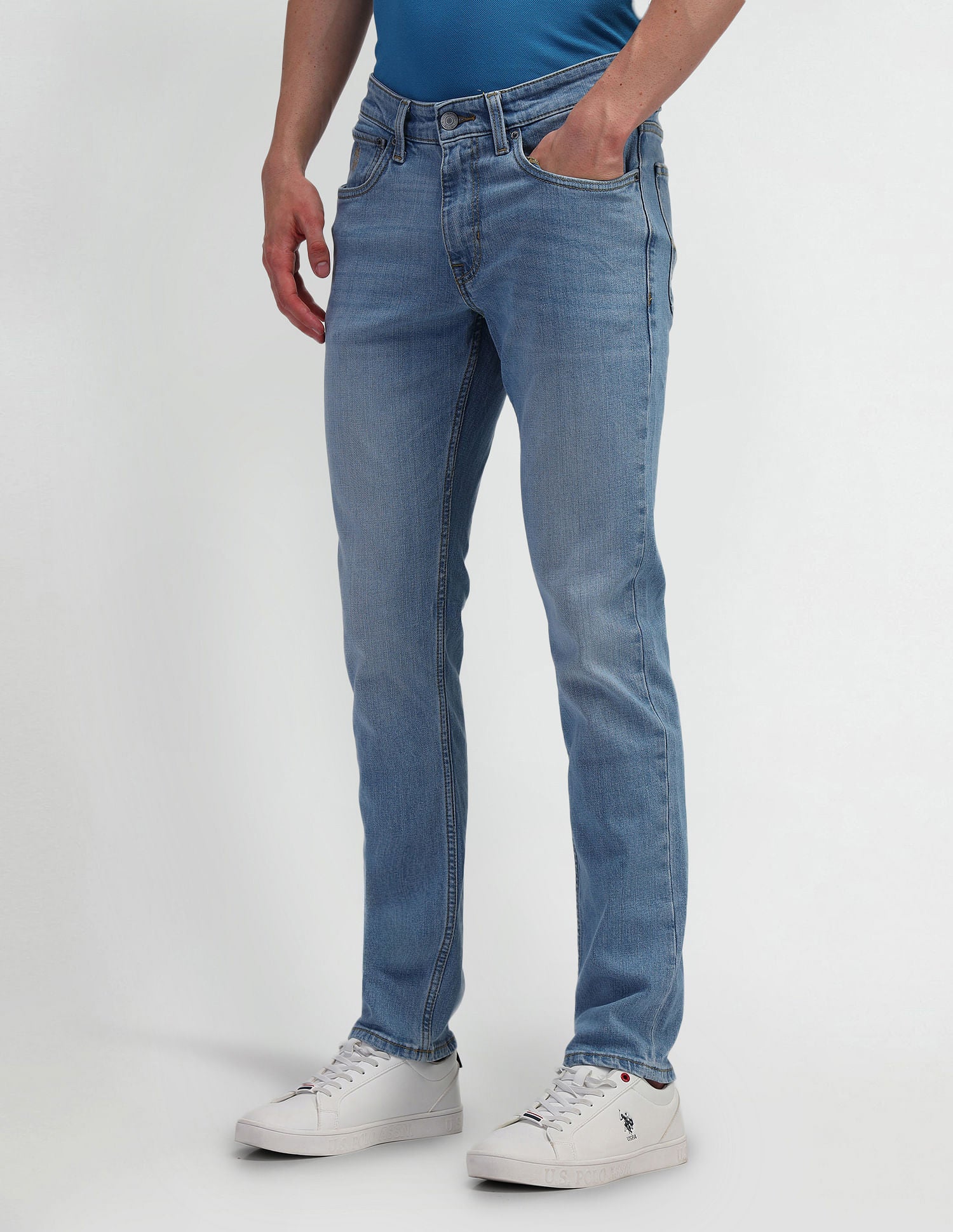 Brandon Slim Tapered Blue Jeans Blue - U.S. Polo Assn. India | Large