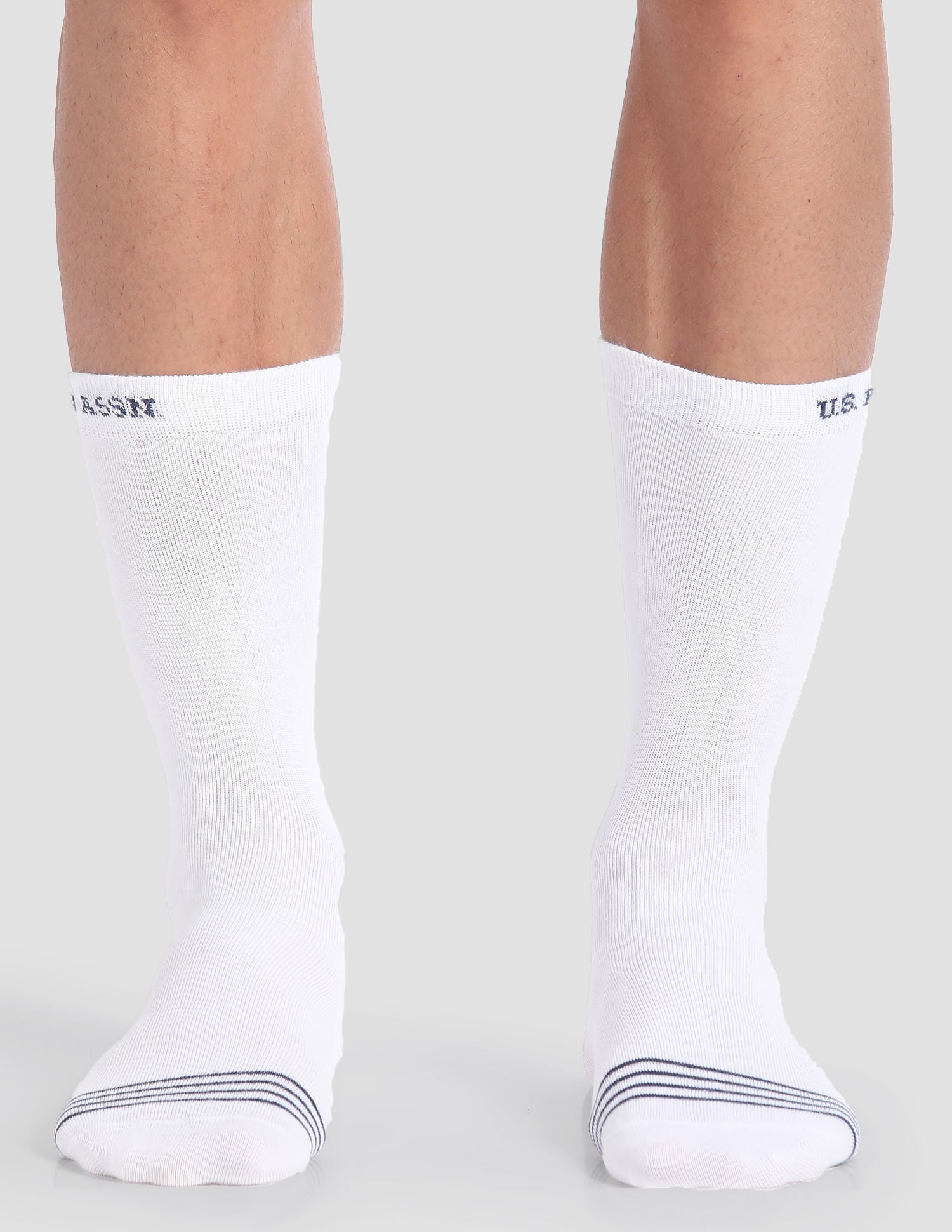 Cotton Polyamide Elastane I647 Socks - Pack Of 3 White - U.S. POLO ASSN. | Large