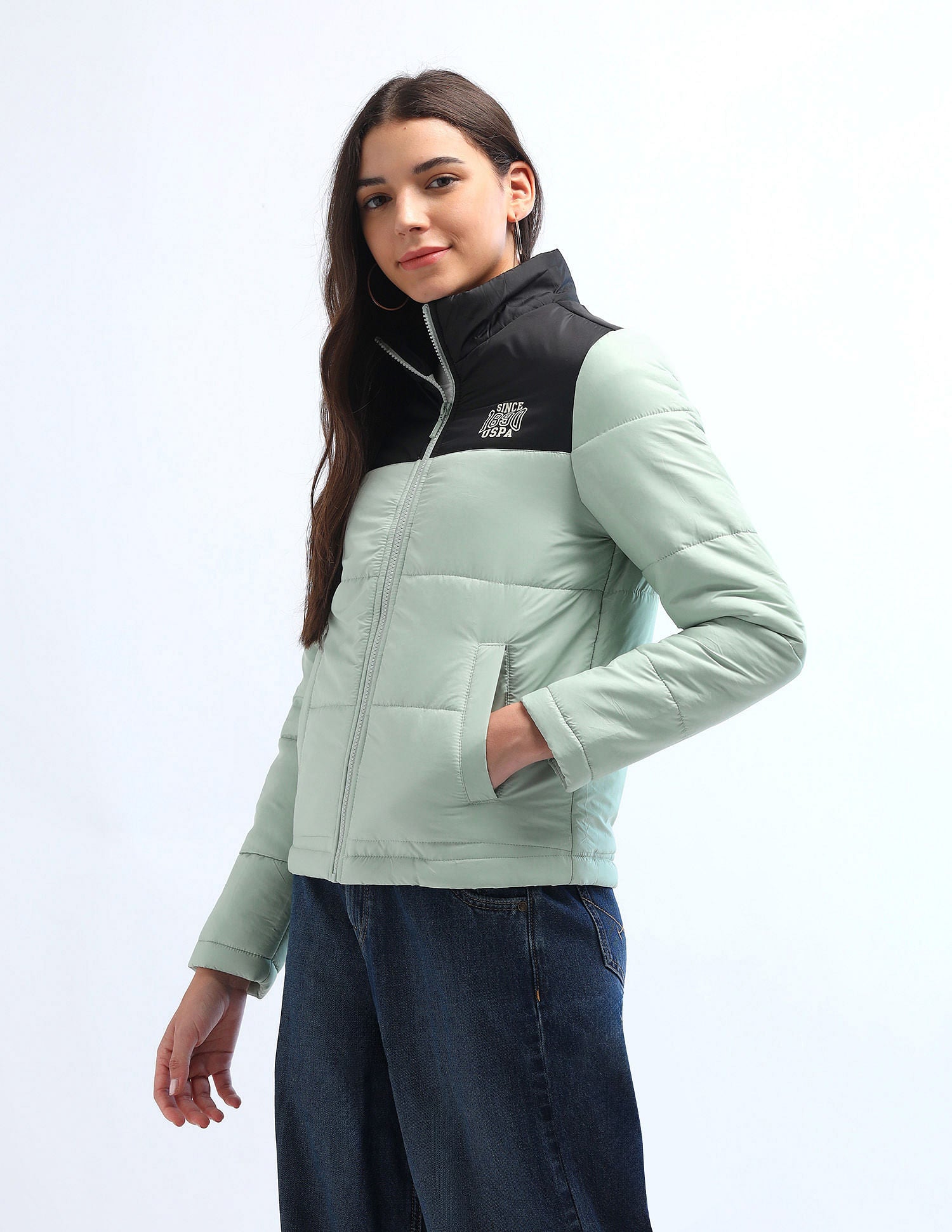 Color Blocked Puffer Jacket Multi - U.S. Polo Assn. India | Large