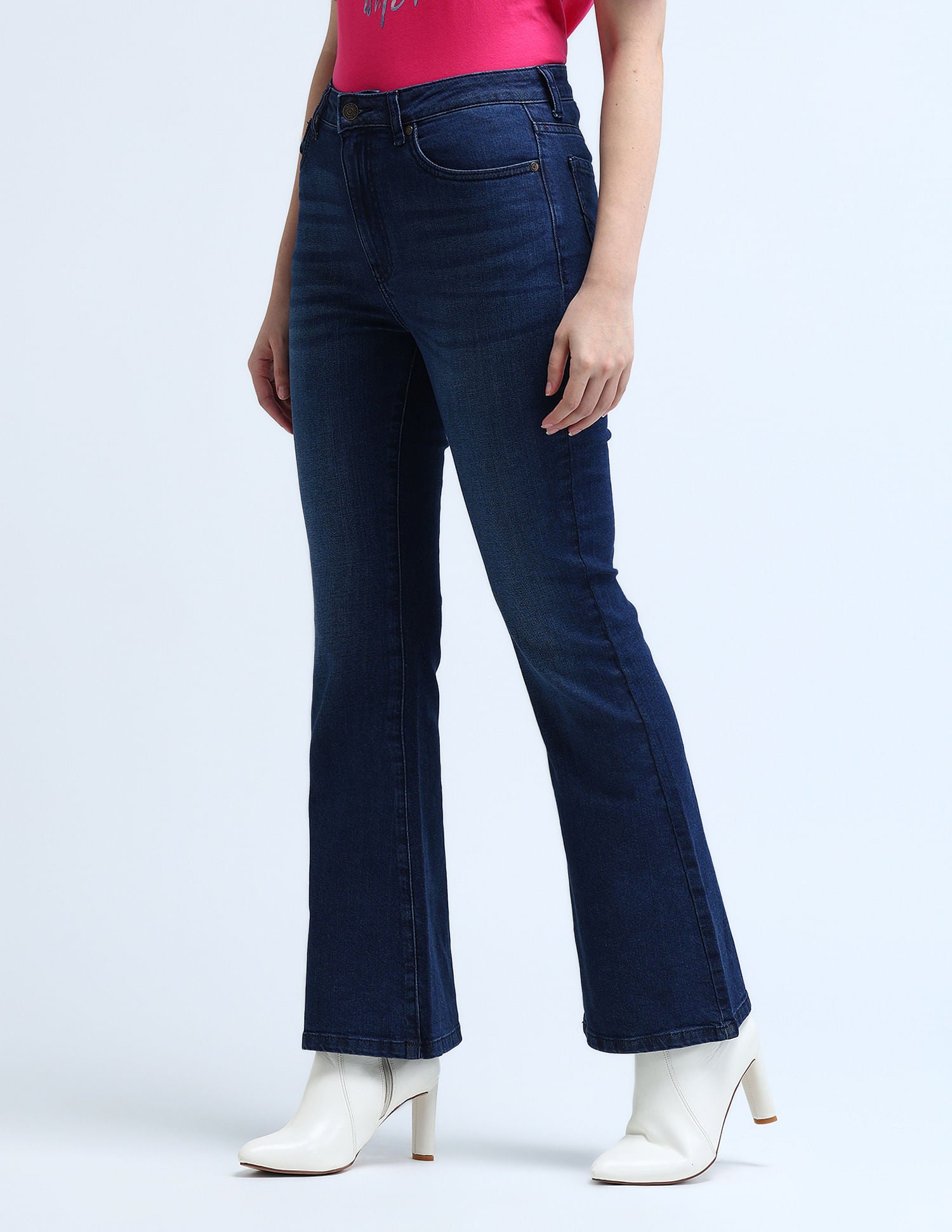 High Rise Flared Fit Jeans Dark Blue - U.S. POLO ASSN. | Large