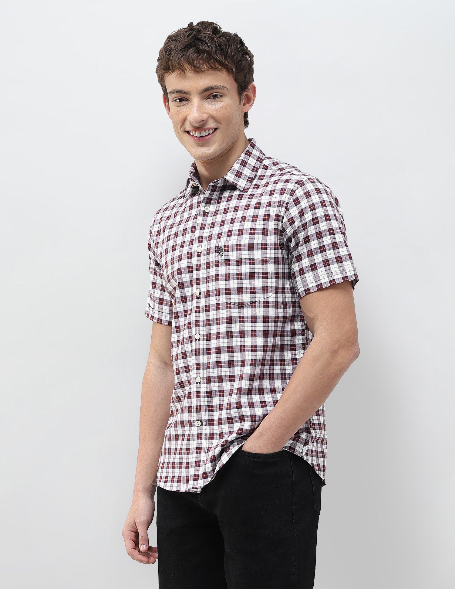 Plaid Checked Regular Fit Shirt Rust - U.S. Polo Assn. India | Large