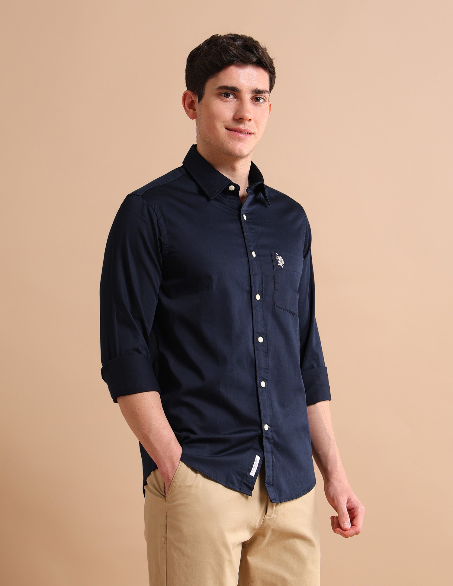 Tailored Satin Shirt Navy - U.S. POLO ASSN. | Large