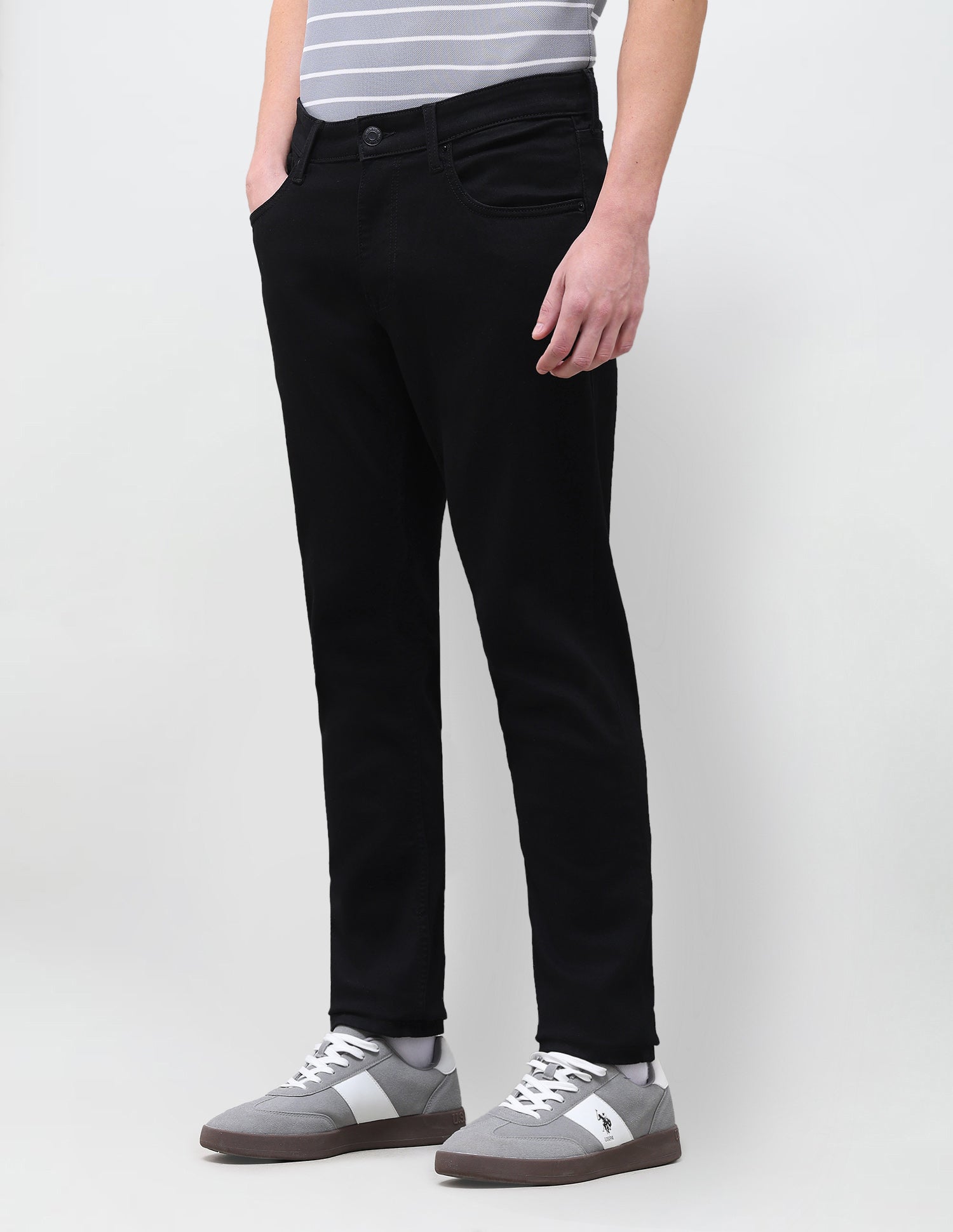 Brandon Slim-Tapered Fit Black Jeans Black - U.S. Polo Assn. India | Large