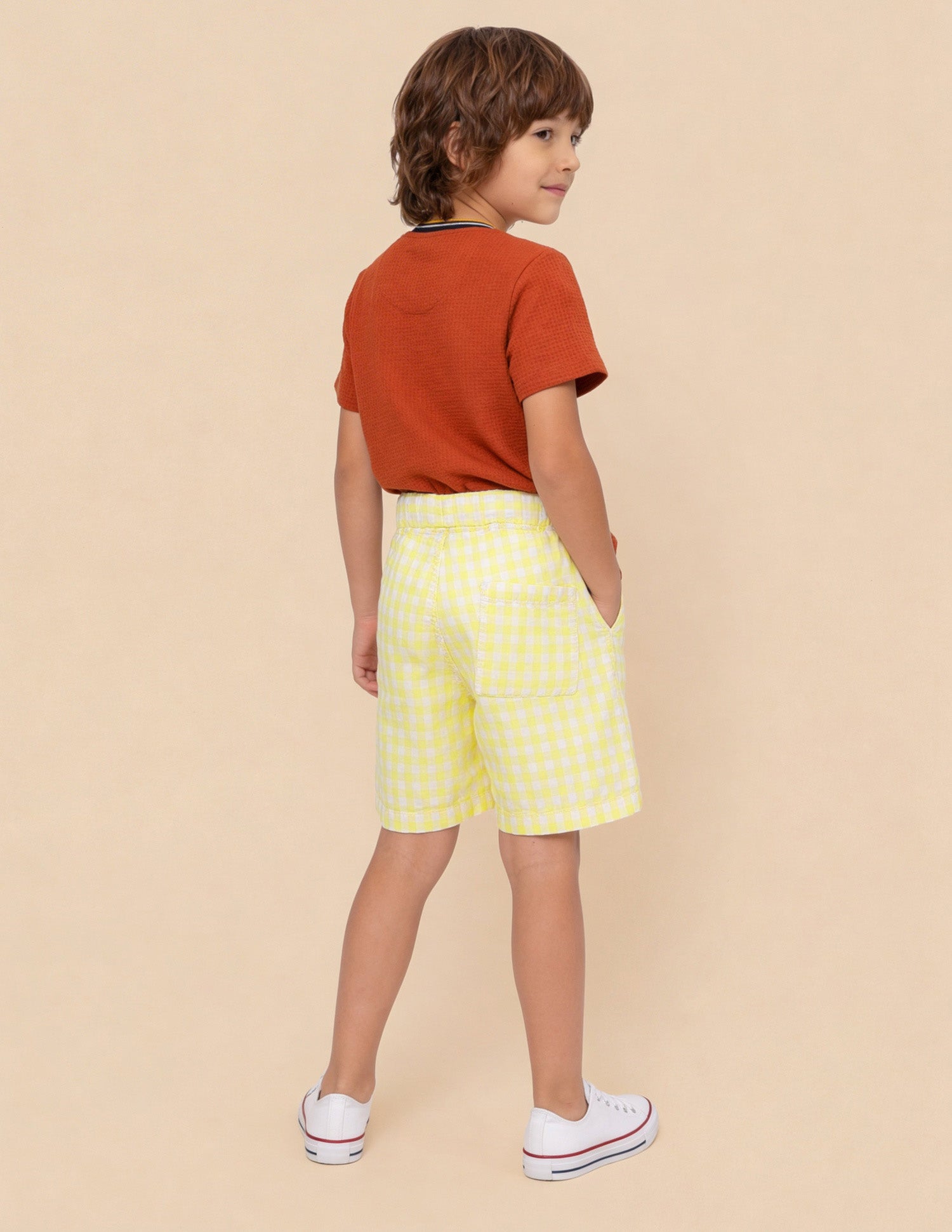 Tartan Check Relaxed Fit Shorts Yellow - U.S. Polo Assn. India | Large