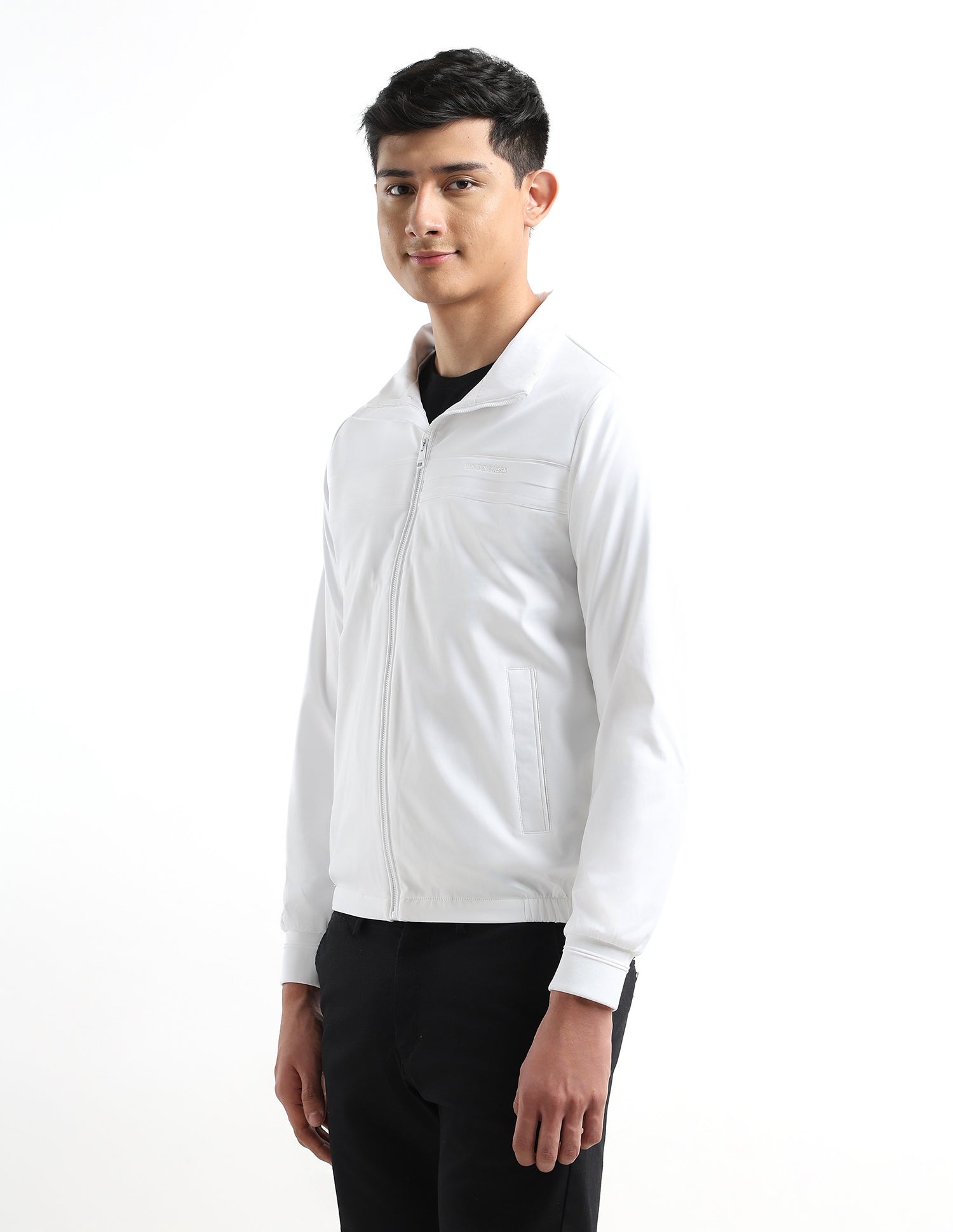 Solid Regular Fit Jacket White - U.S. POLO ASSN. | Large