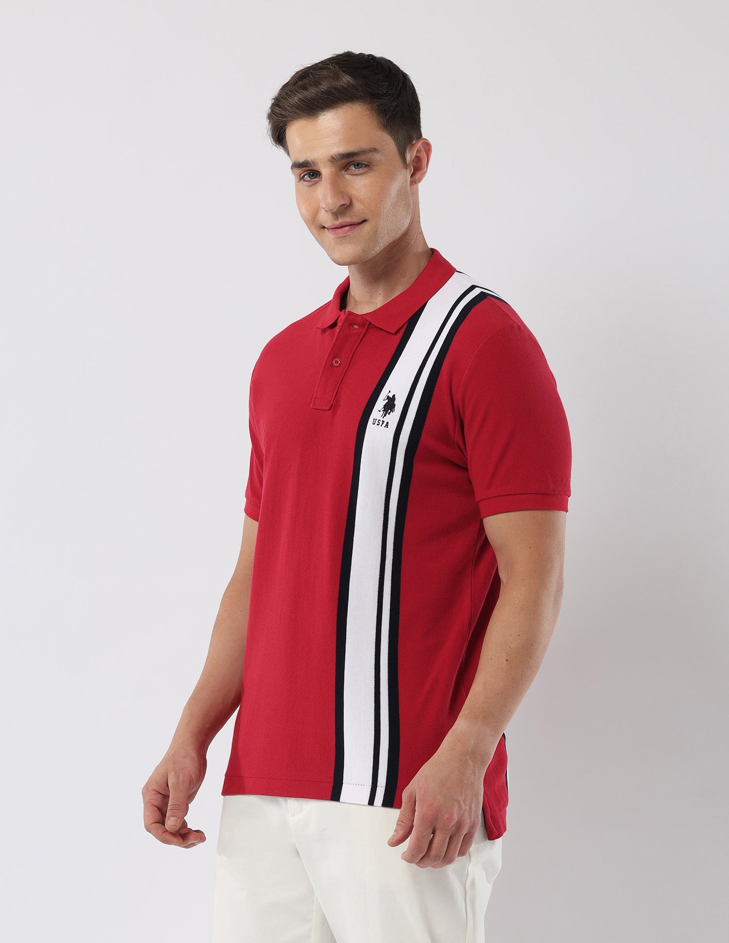 Vertical Striped 135 Anniversary Polo Shirt Red - U.S. Polo Assn. India | Large